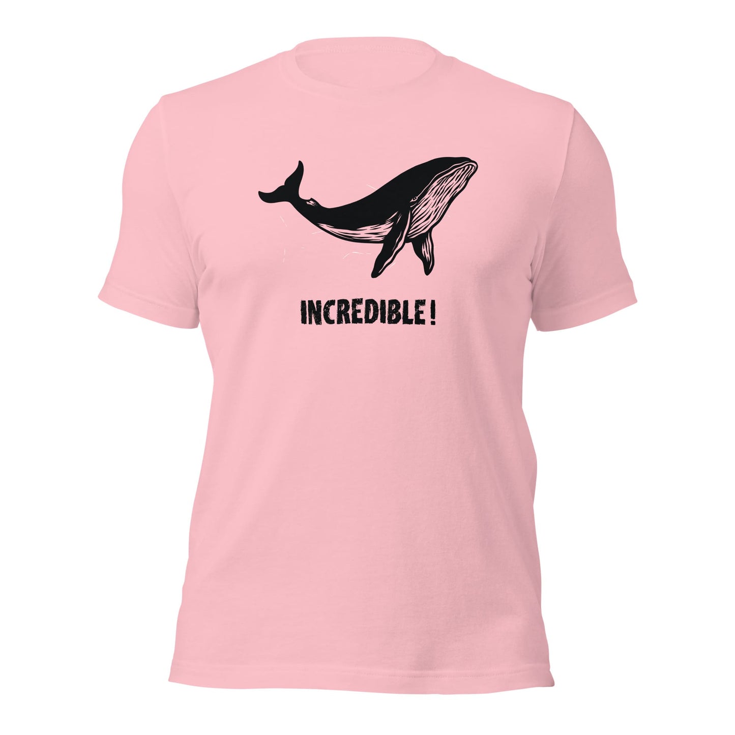 "Whales Are Incredible" Whale T-Shirt (Adult Men's/Unisex) Pink / S