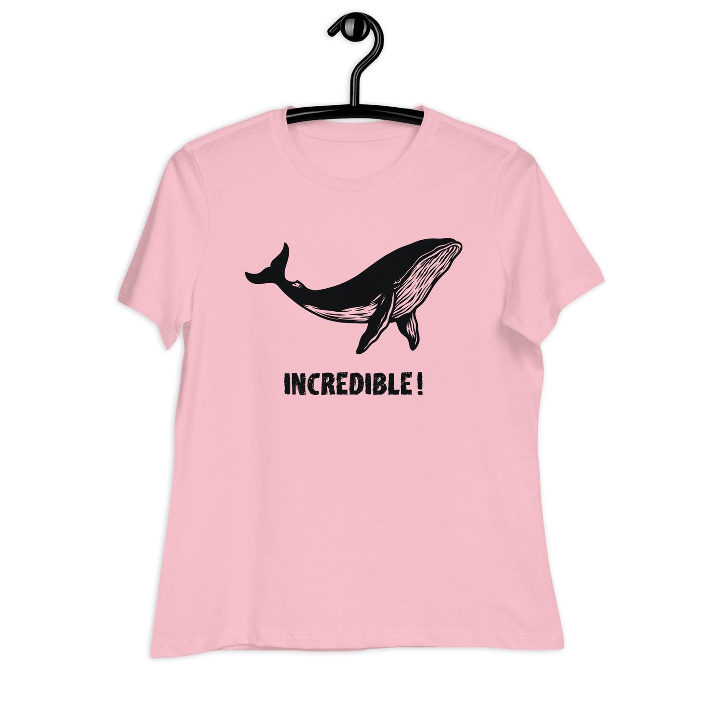 "Whales Are Incredible" Whale T-Shirt for Women (Black Print) Pink / S