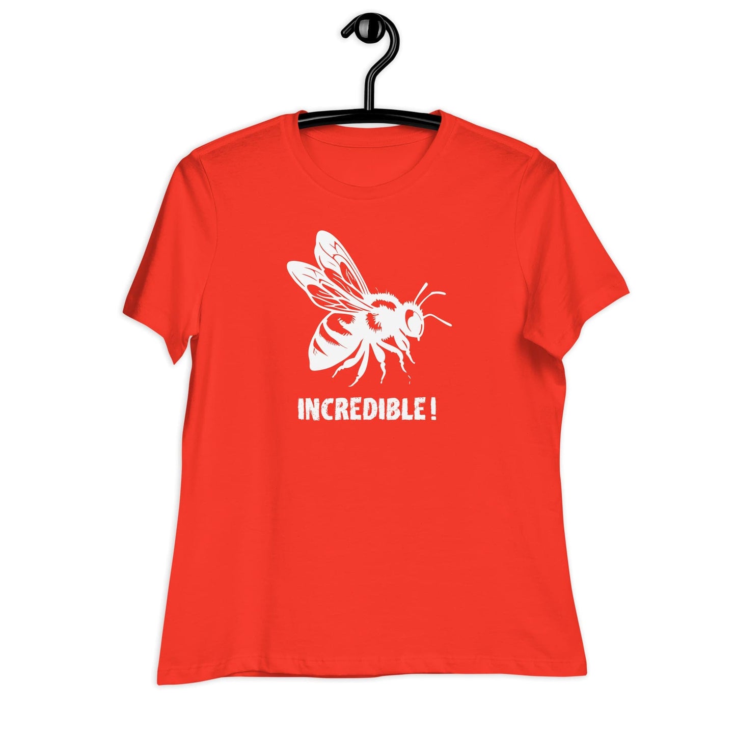 "Bees Are Incredible" Bee T-Shirt for Women - White Print Poppy / S