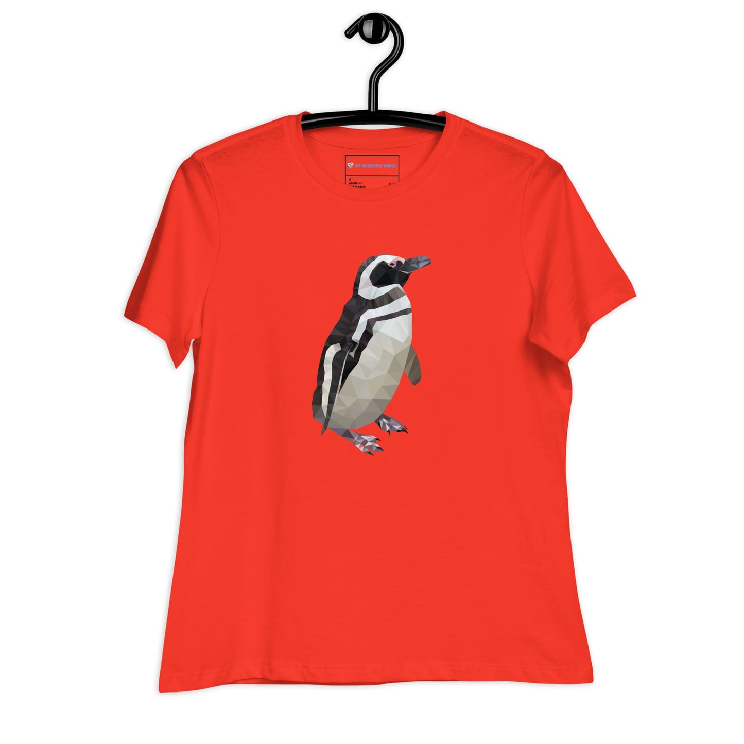 "Low-Poly Penguin" Polygonal Penguin T-Shirt for Women Poppy / S