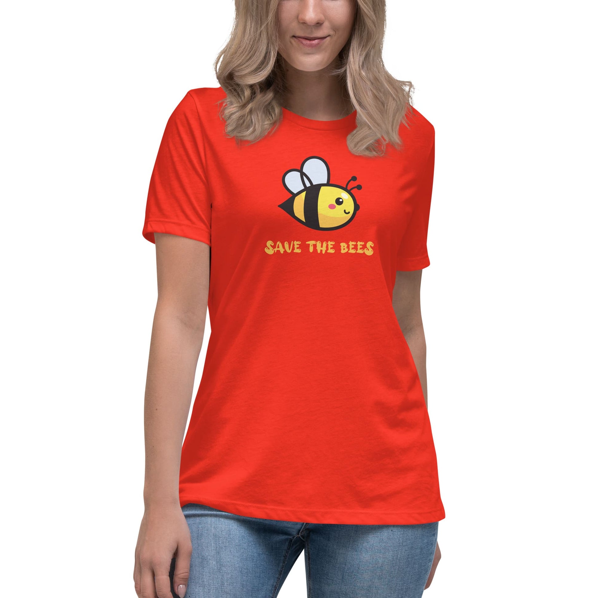 "Save the Bees" Bee T-Shirt (Women's) Poppy / S