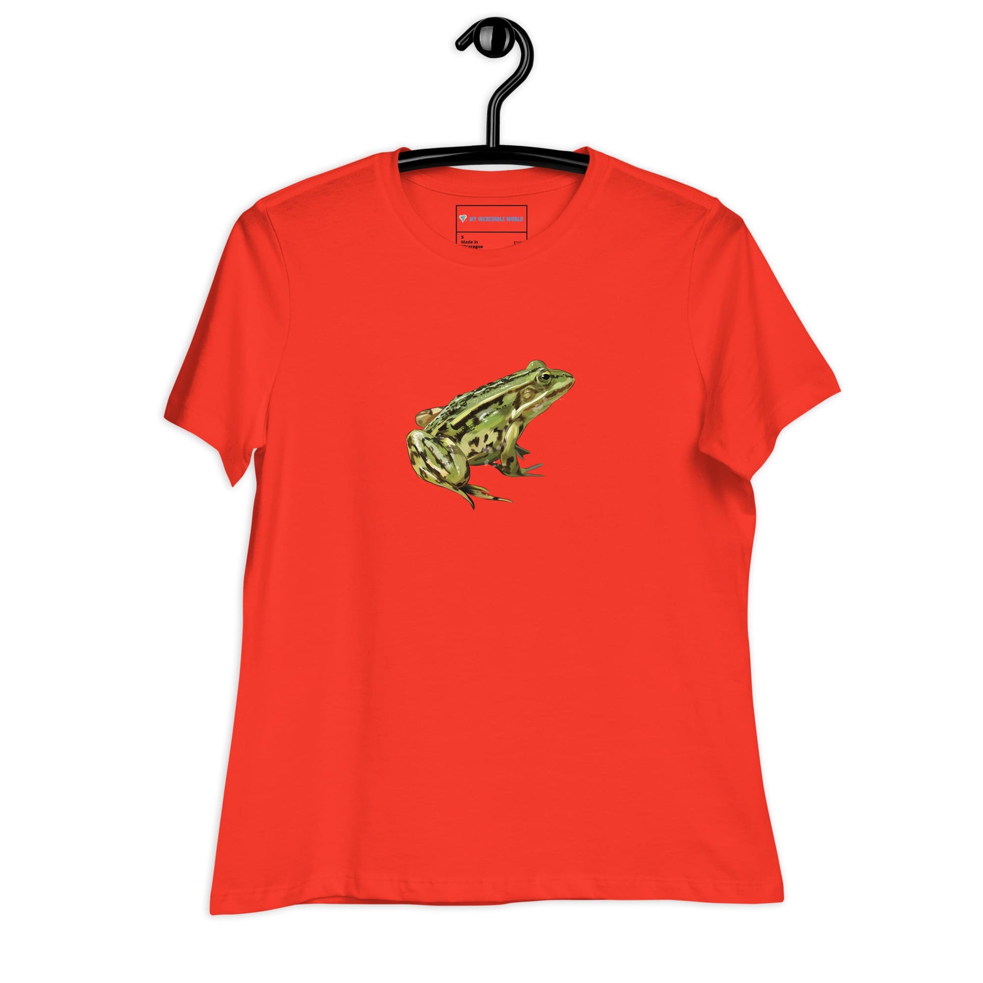 "Watercolor Frog" Women's Frog T-Shirt Poppy / S