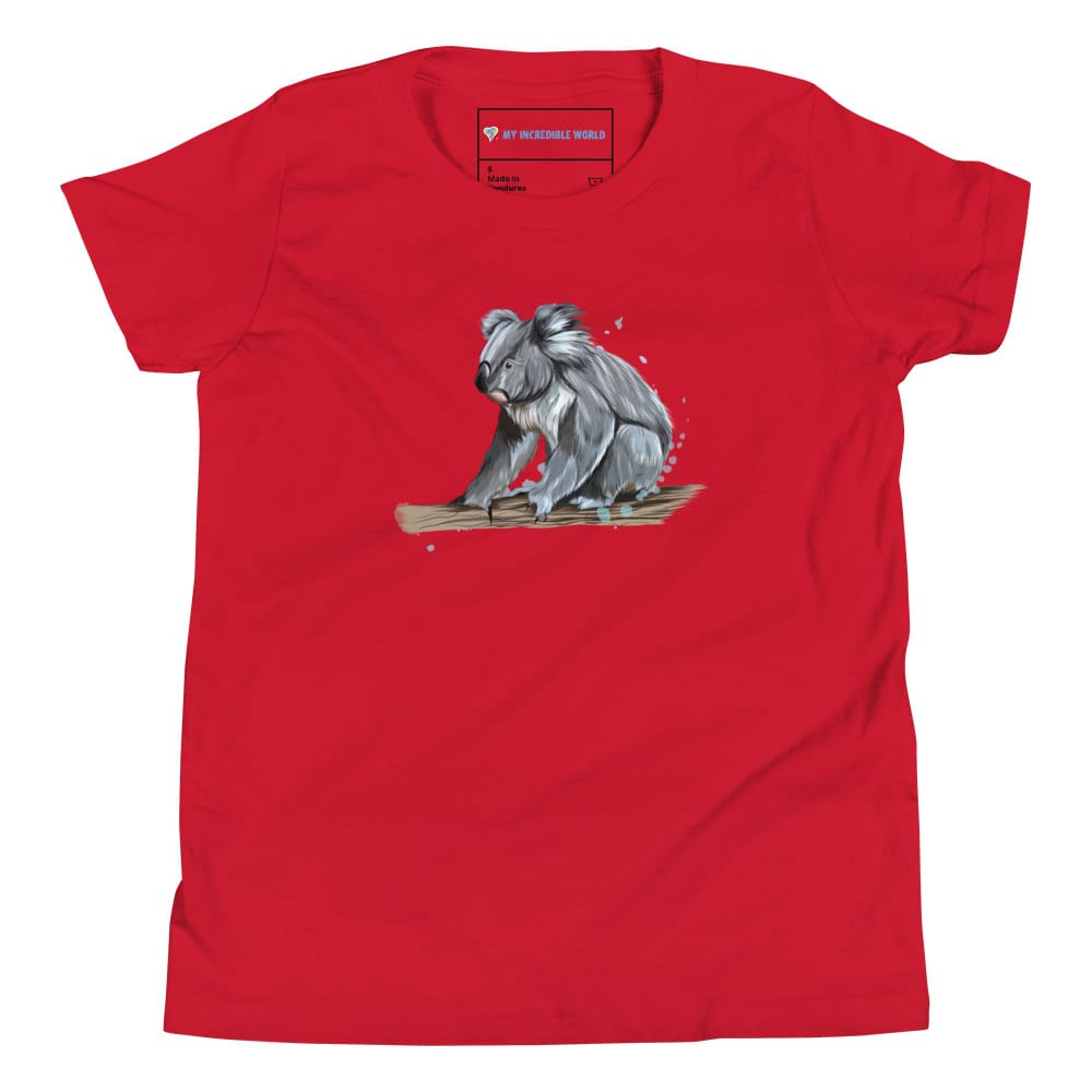 "Watercolor Koala" Koala T-Shirt (Youth/Kids) Red / S