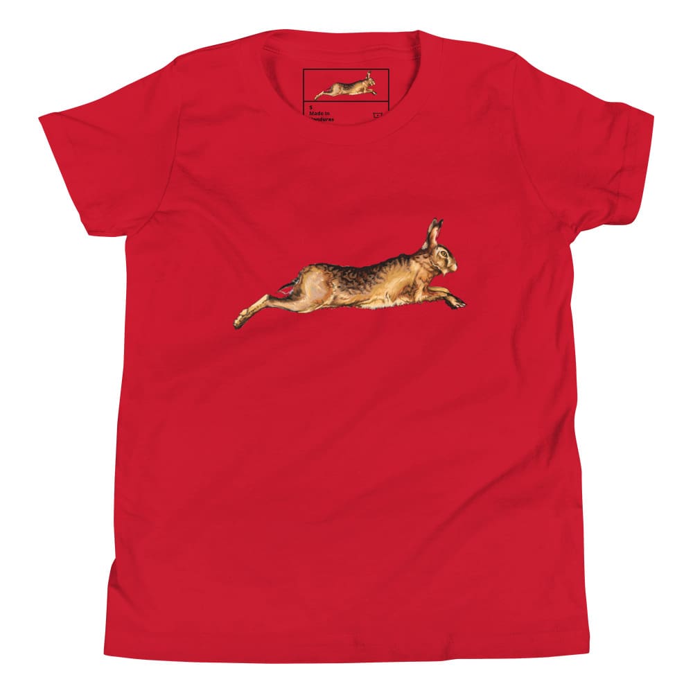 "Watercolor Rabbit" Rabbit T-Shirt (Youth/Kids) Red / S