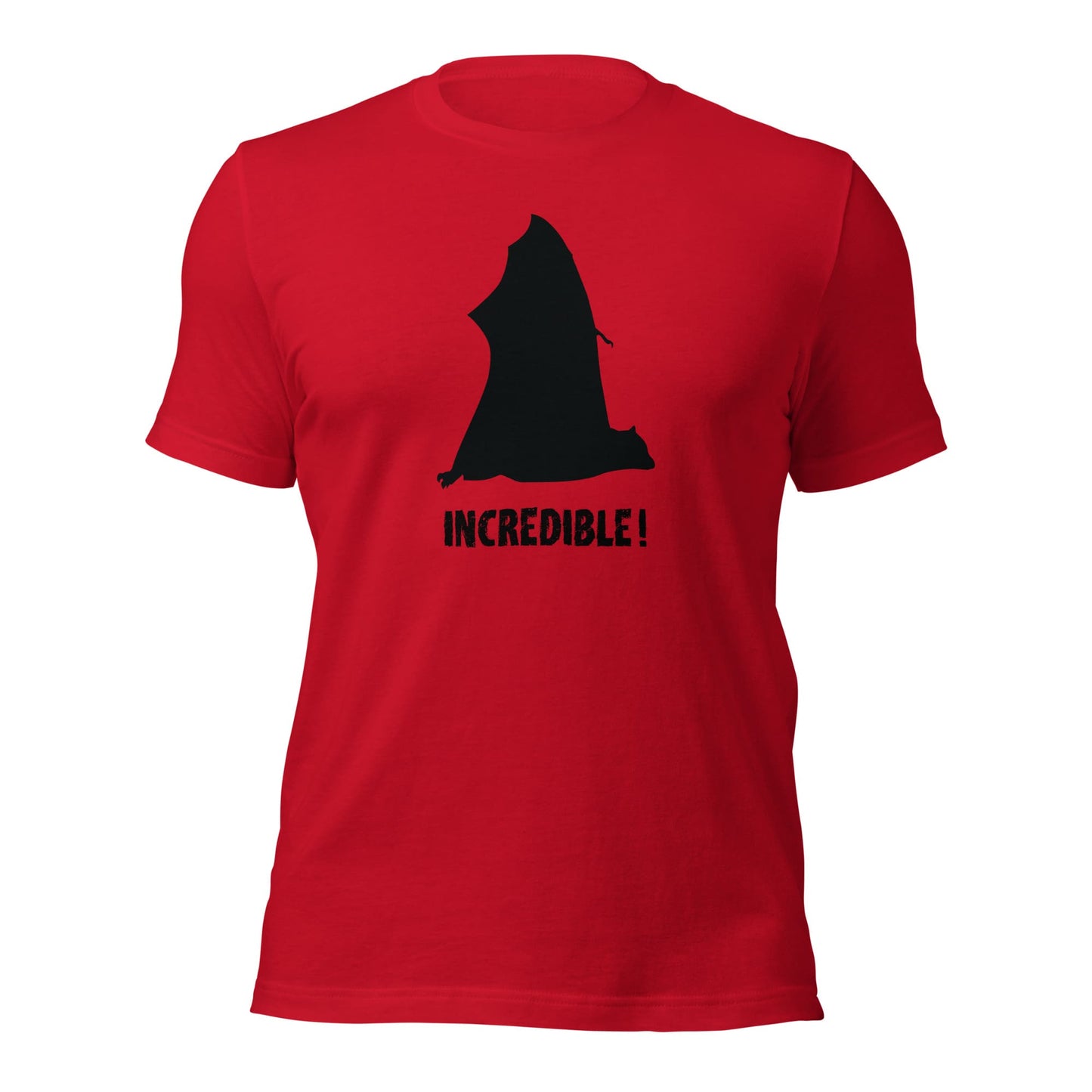 "Bats Are Incredible" Bat T-Shirt - Black Print (Adult Unisex) Red / XS