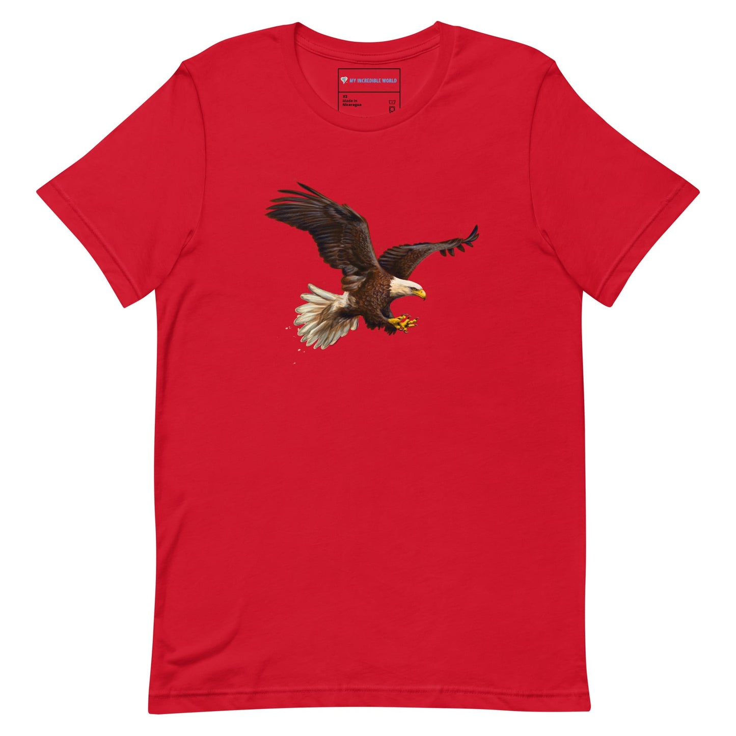 "Watercolor Bald Eagle" Bald Eagle T-Shirt (Adult Unisex) Red / XS