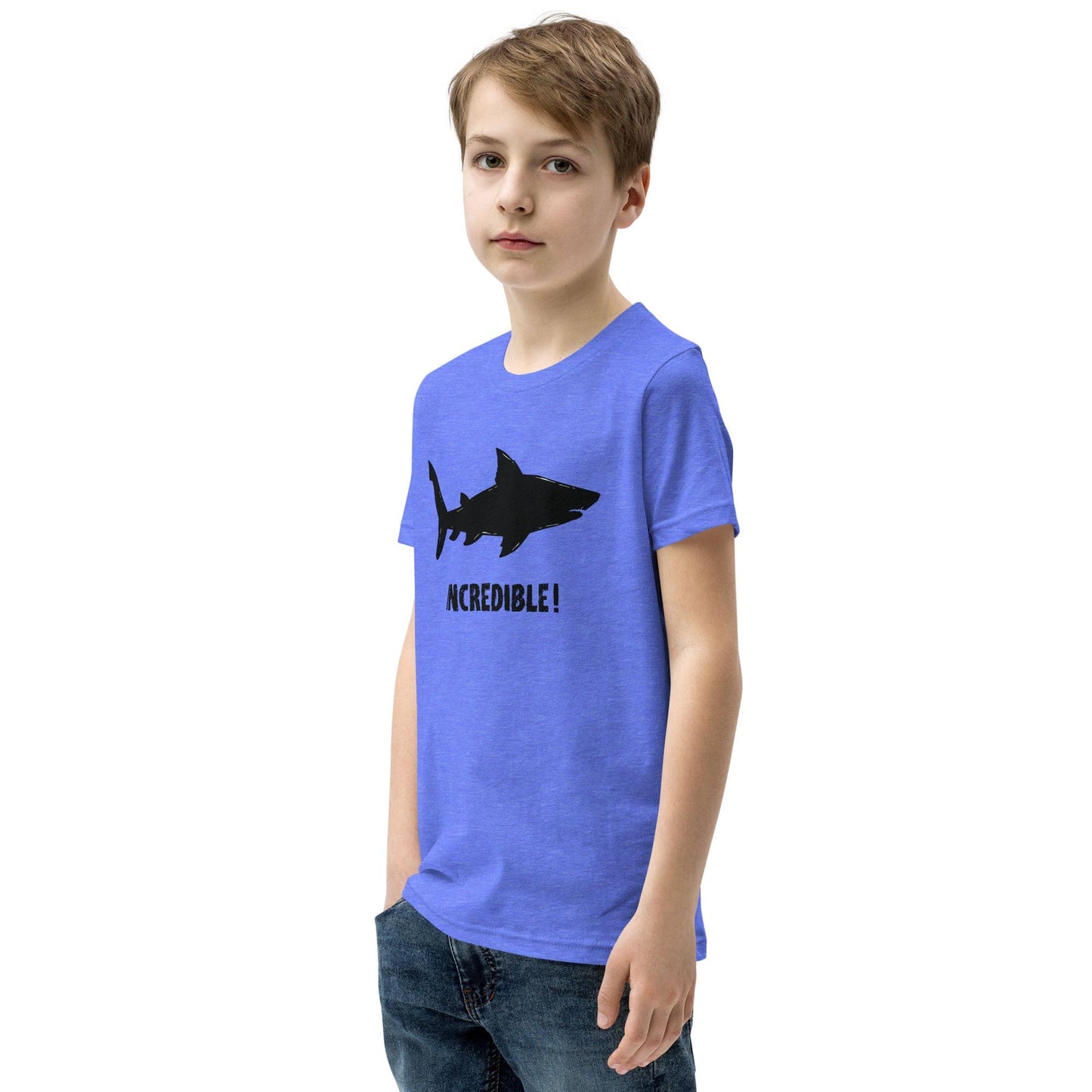 "Sharks Are Incredible!" Shark T-Shirt for Youth/Kids (Black Print)