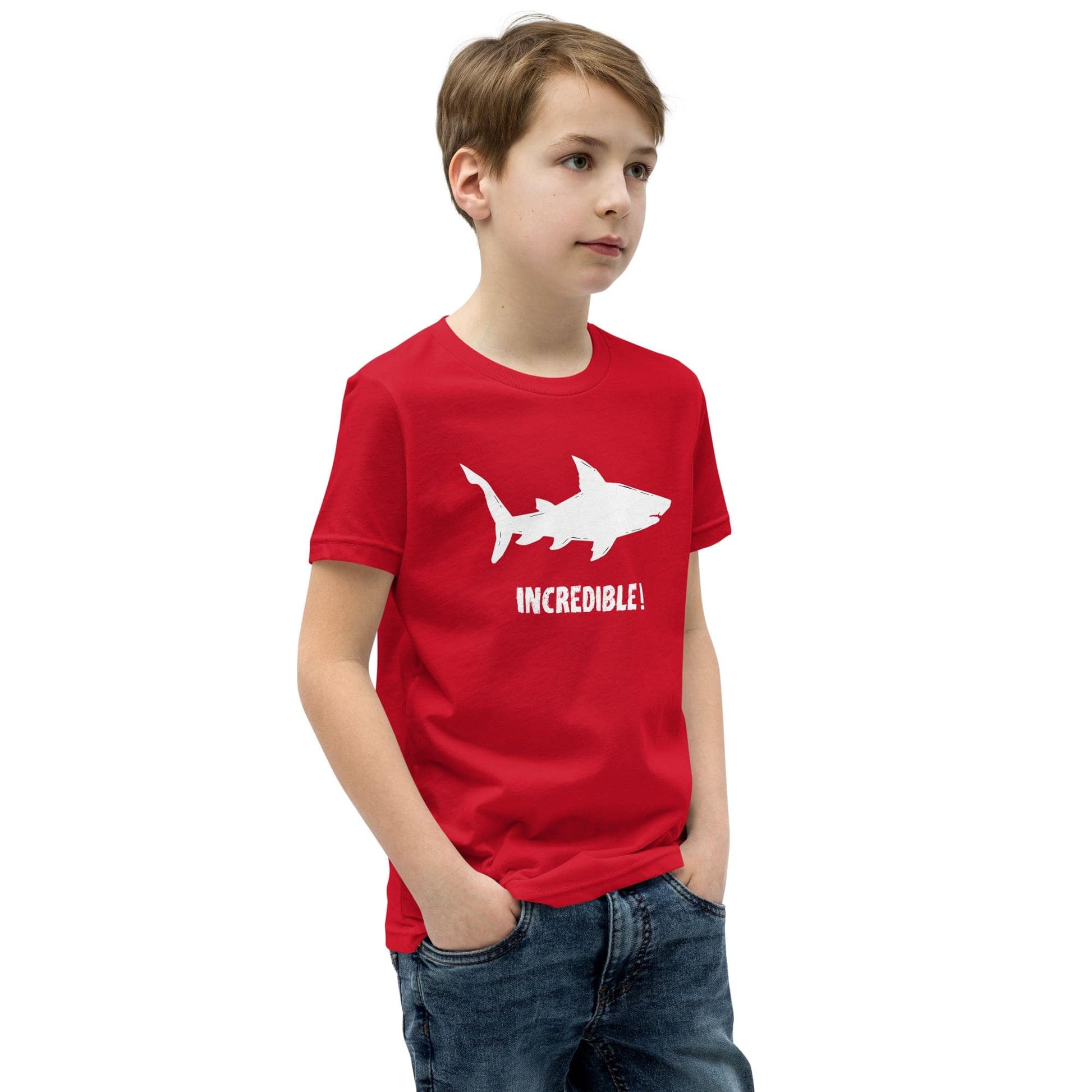 "Sharks Are Incredible" Shark T-Shirt for Youth/Kids (White Print)