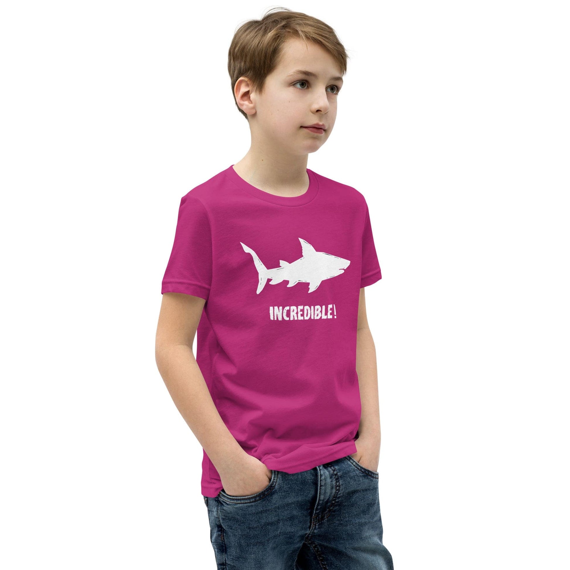 "Sharks Are Incredible" Shark T-Shirt for Youth/Kids (White Print)