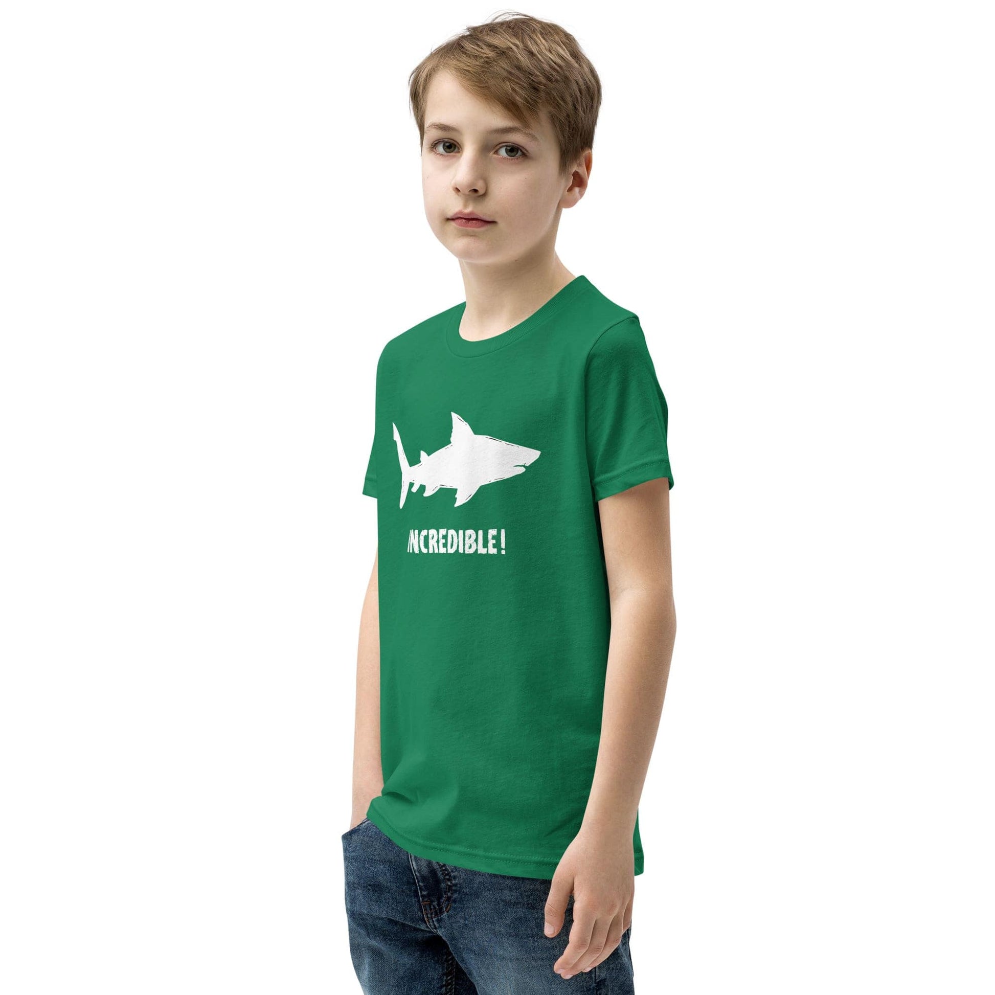 "Sharks Are Incredible" Shark T-Shirt for Youth/Kids (White Print)