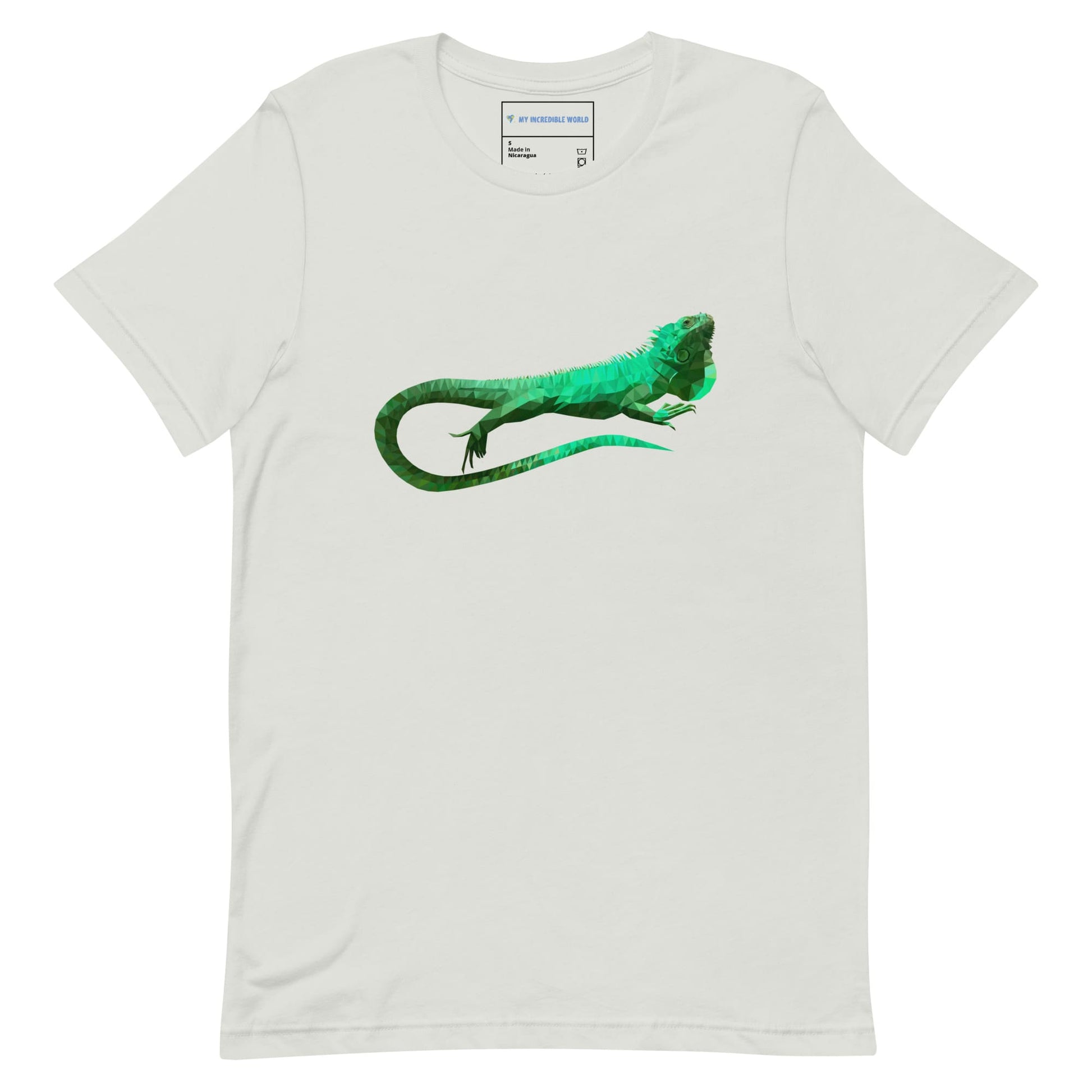 "Low-Poly Iguana" Polygonal Iguana T-Shirt (Adult Unisex) Silver / S