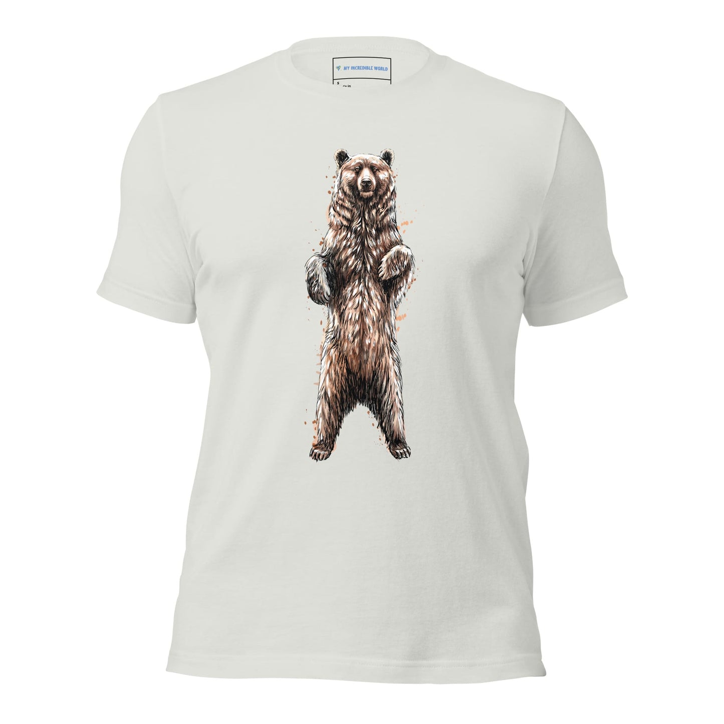 "Watercolor Brown Bear" Bear T-Shirt (Adult Unisex) Silver / S