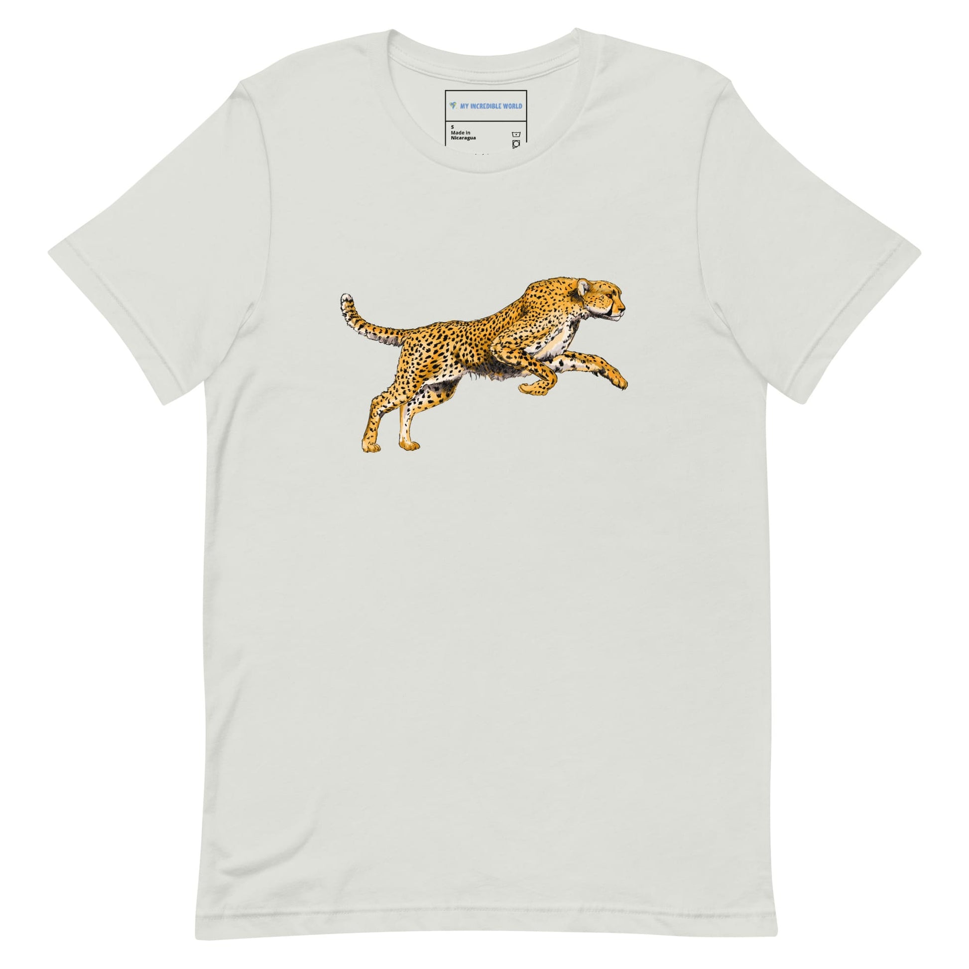 "Watercolor Cheetah" Cheetah T-Shirt (Adult Unisex) Silver / S