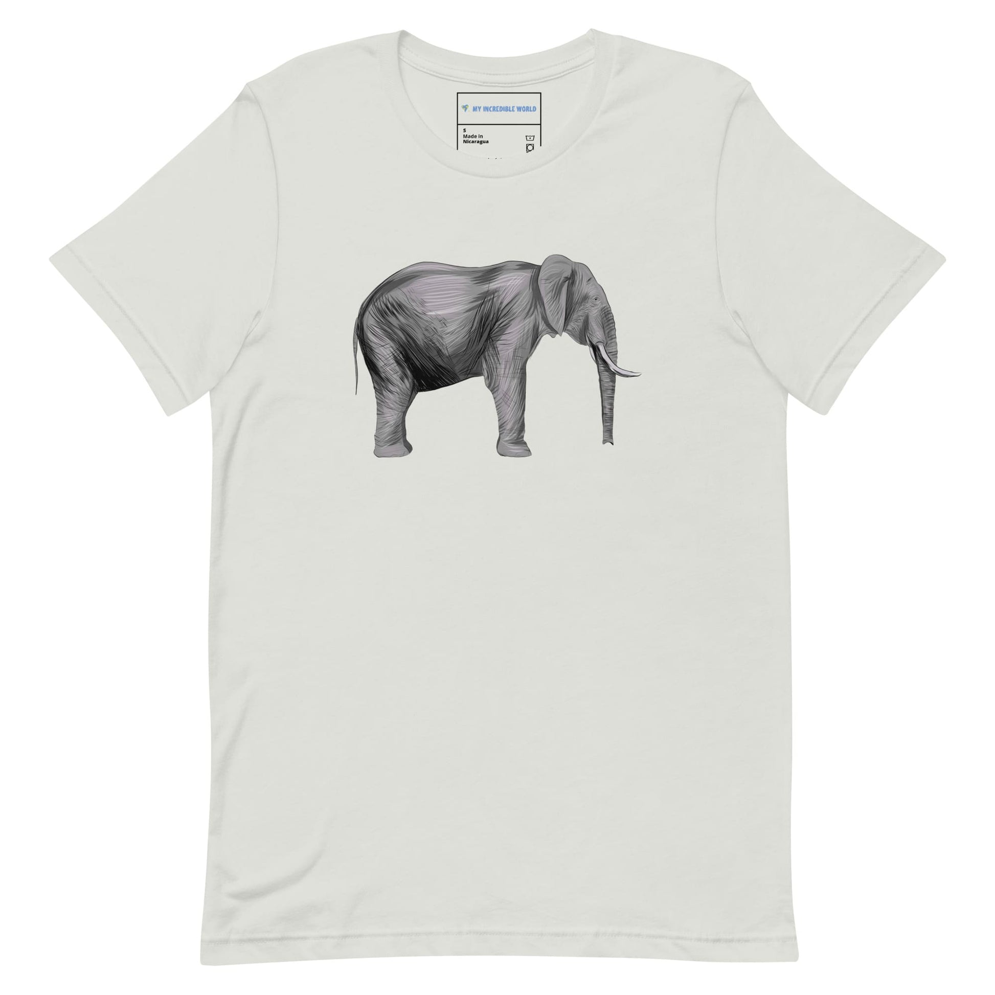 "Watercolor Elephant" Elephant T-Shirt (Adult Unisex) Silver / S