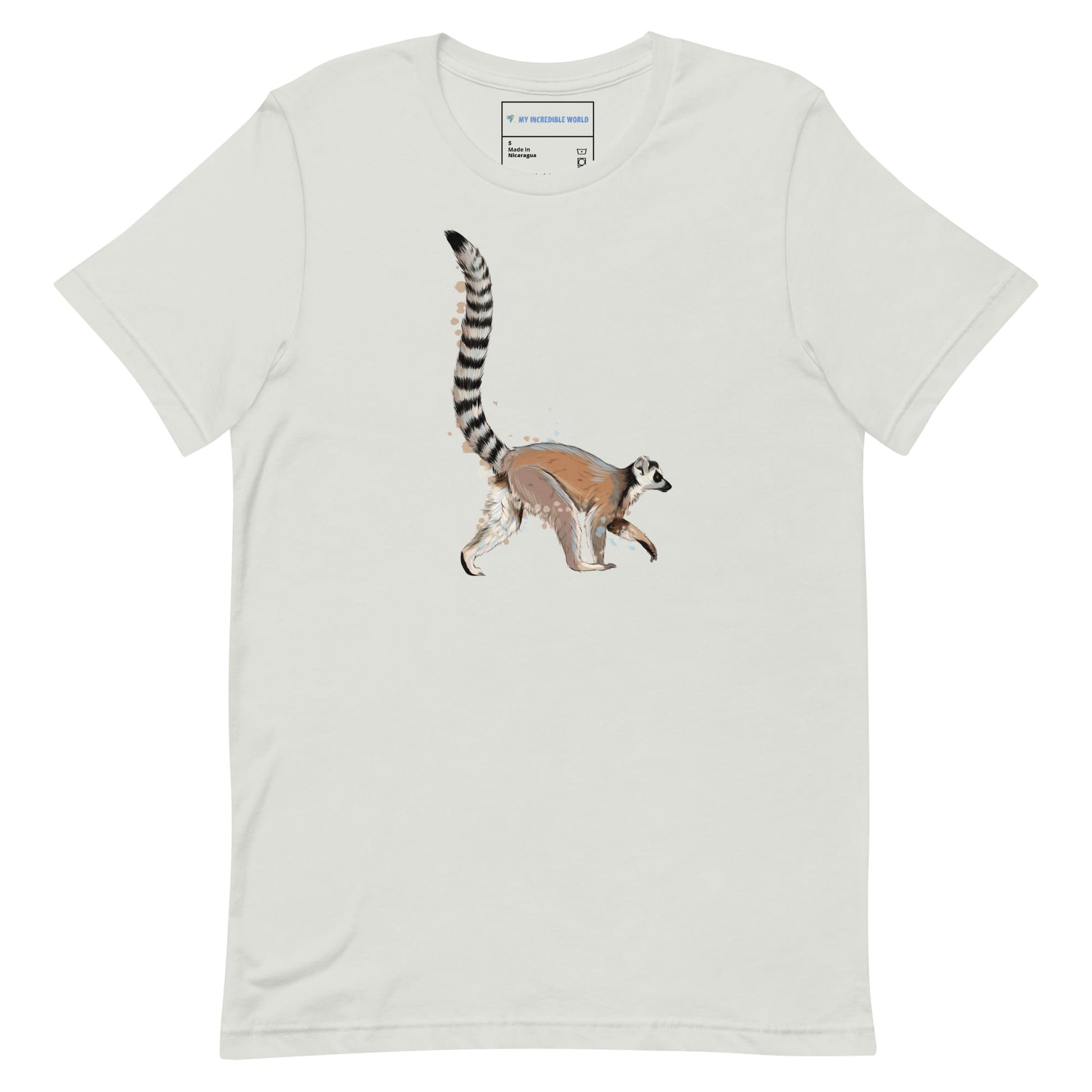 "Watercolor Lemur" Lemur T-Shirt (Adult Unisex) Silver / S