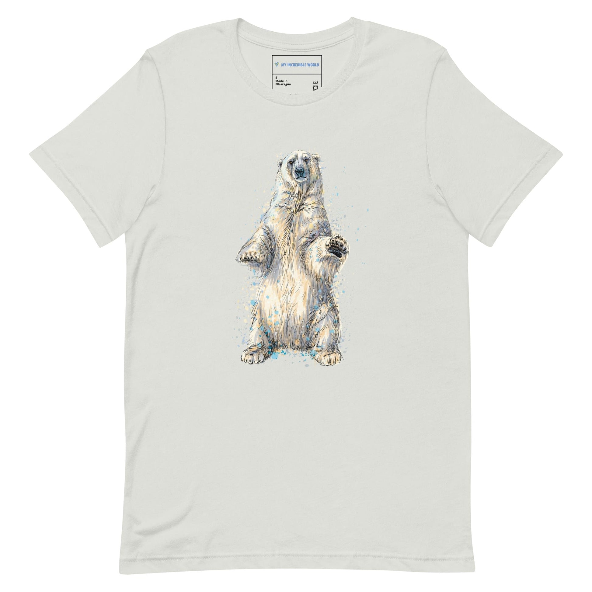 "Watercolor Polar Bear" Polar Bear T-Shirt (Adult Unisex) Silver / S