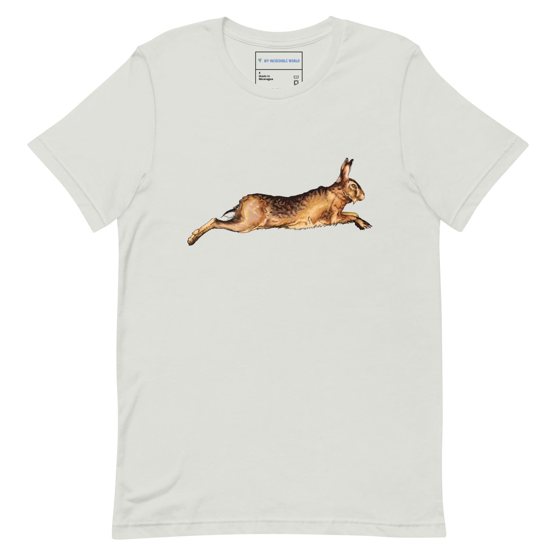 "Watercolor Rabbit" Rabbit T-Shirt (Adult Unisex) Silver / S