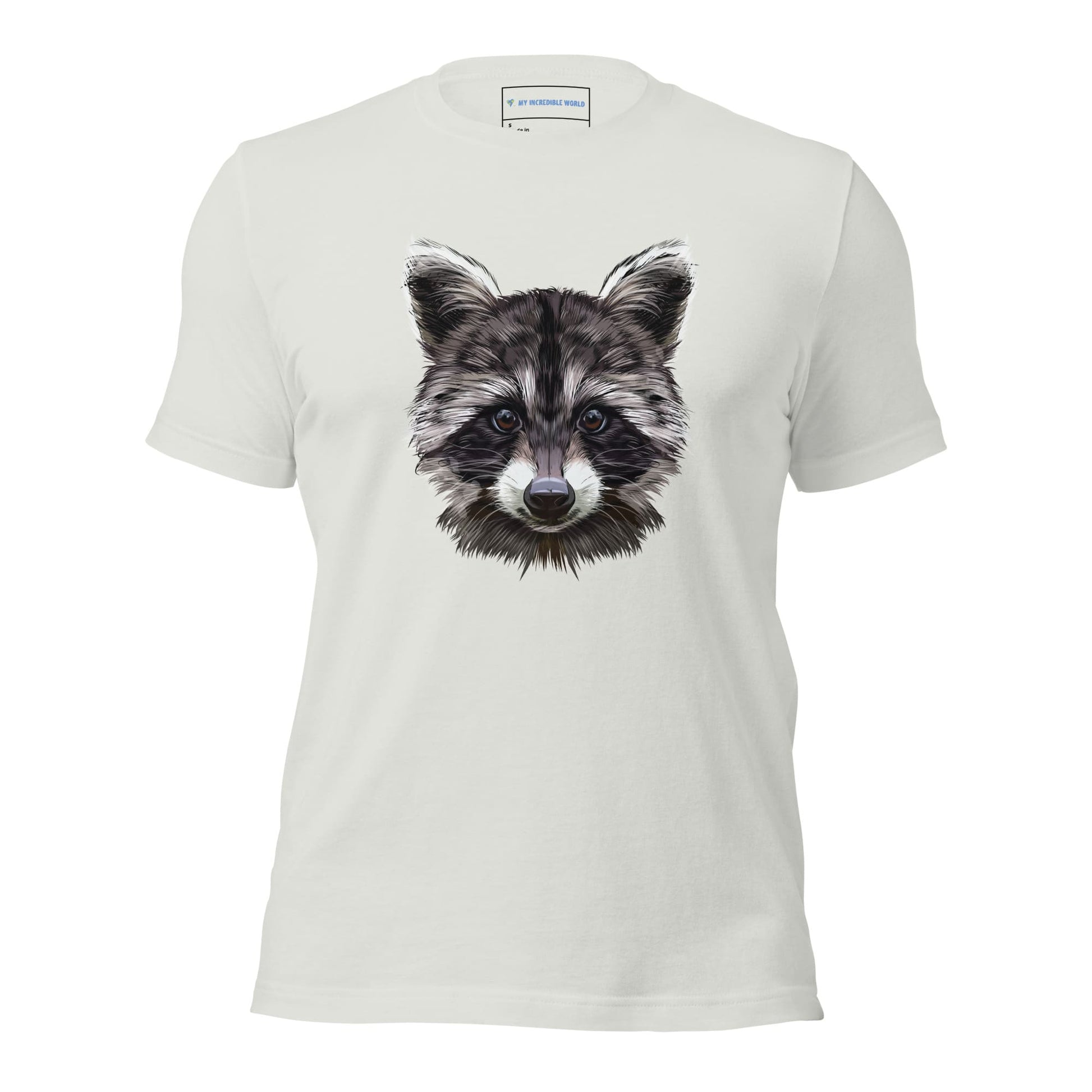 "Watercolor Raccoon" Raccoon T-Shirt (Adult Unisex) Silver / S