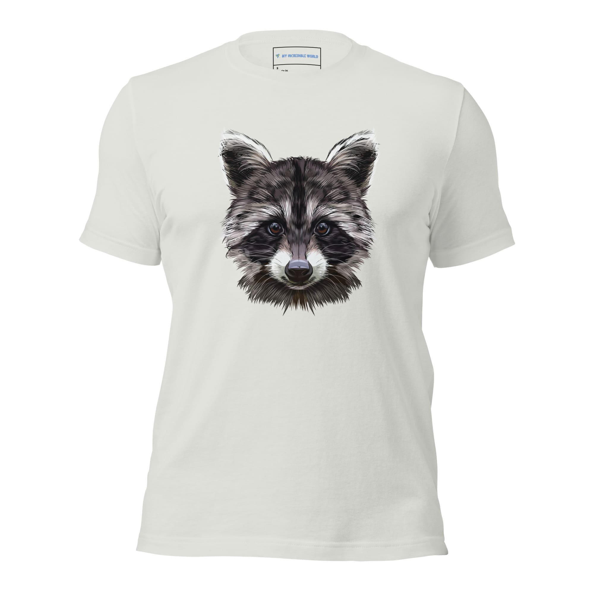 "Watercolor Raccoon" Raccoon T-Shirt (Adult Unisex) Silver / S