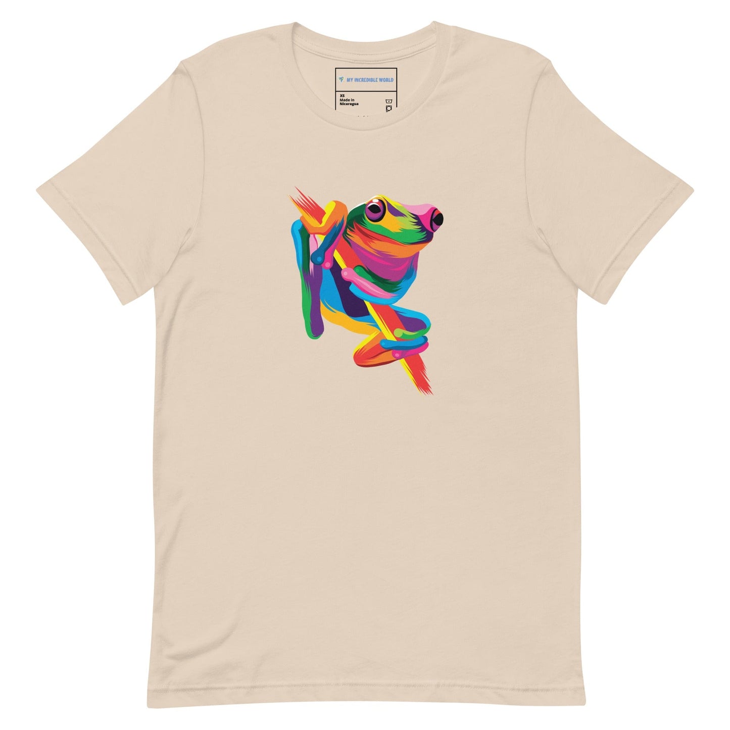 "Rainbow Tree Frog" Tree Frog T-Shirt (Adult Unisex) (The Rainbow Collection) Soft Cream / XS