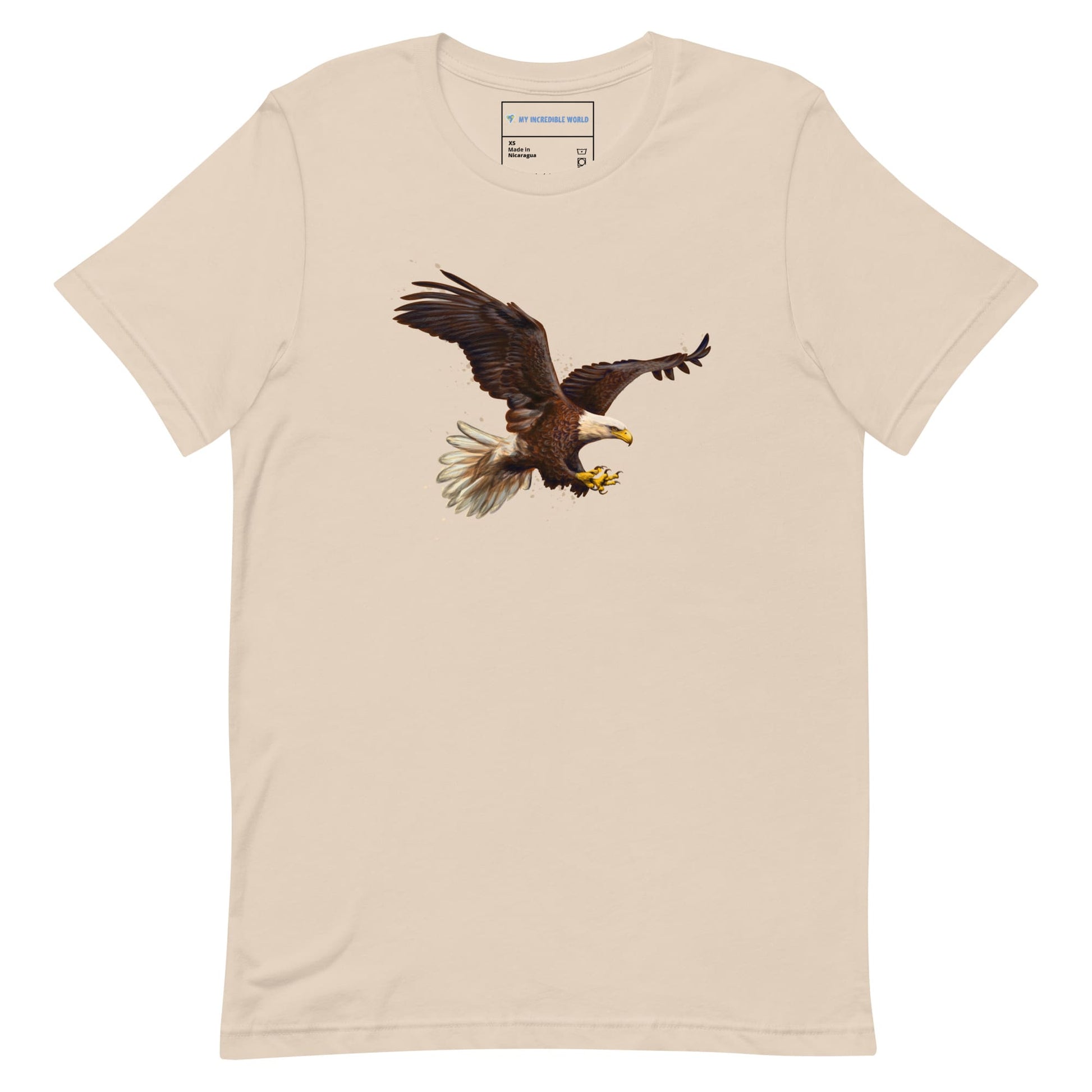 "Watercolor Bald Eagle" Bald Eagle T-Shirt (Adult Unisex) Soft Cream / XS