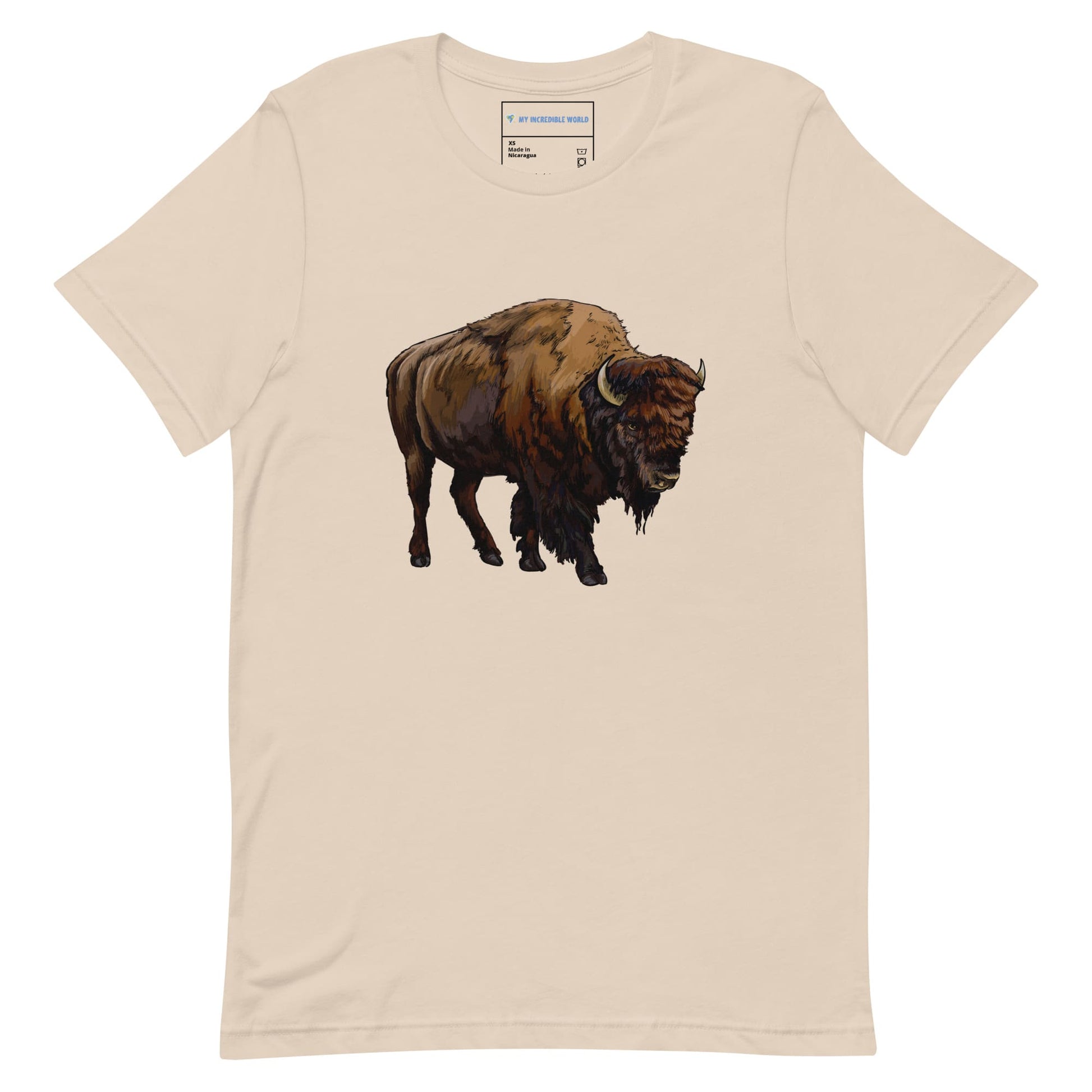 "Watercolor Bison" Bison T-Shirt (Adult Unisex) Soft Cream / XS