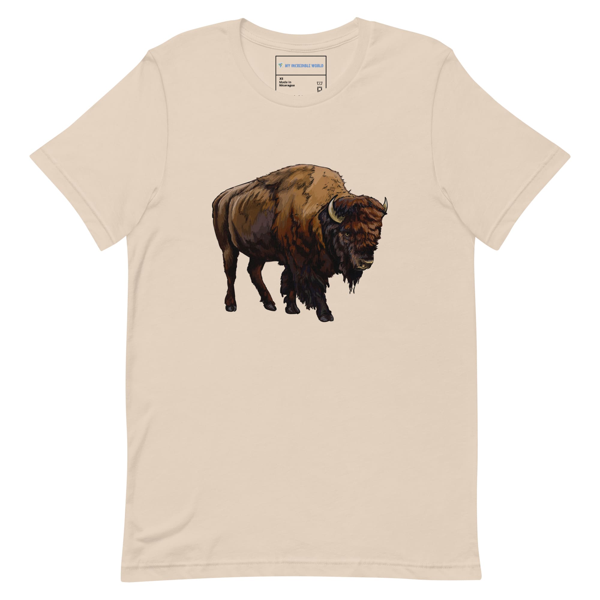 "Watercolor Bison" Bison T-Shirt (Adult Unisex) Soft Cream / XS