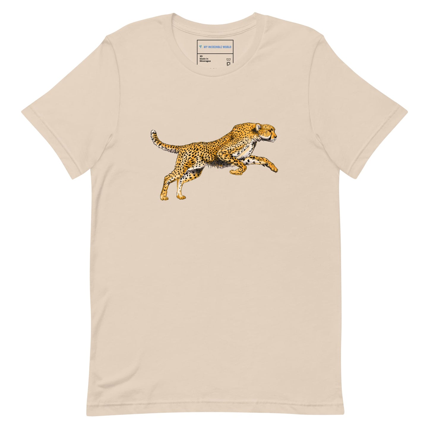 "Watercolor Cheetah" Cheetah T-Shirt (Adult Unisex) Soft Cream / XS