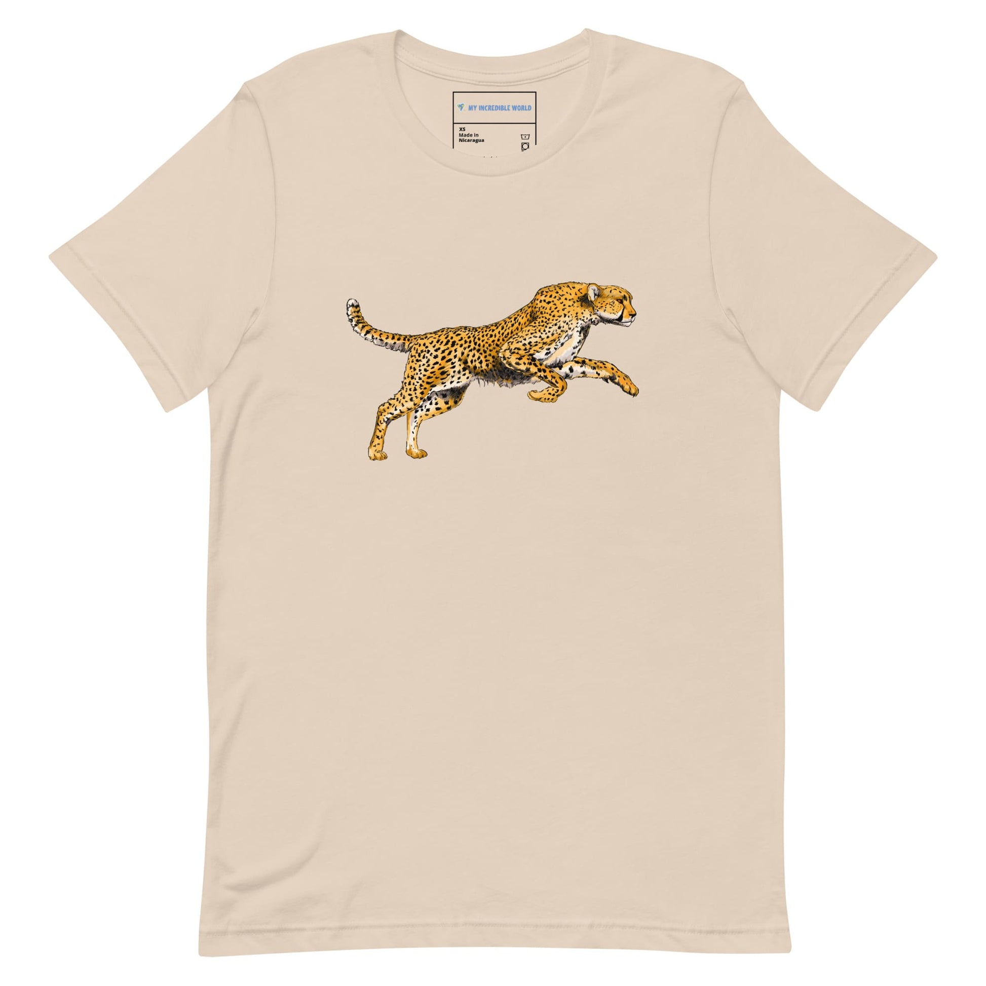 "Watercolor Cheetah" Cheetah T-Shirt (Adult Unisex) Soft Cream / XS