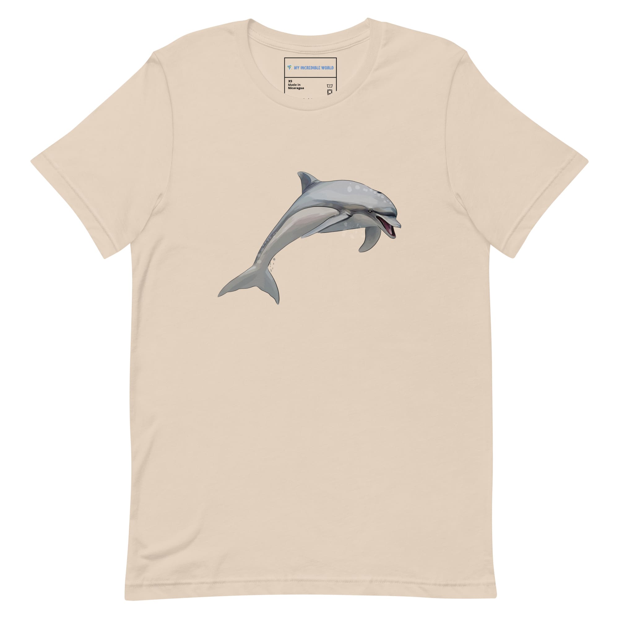 "Watercolor Dolphin" Dolphin T-Shirt (Adult Unisex) Soft Cream / XS