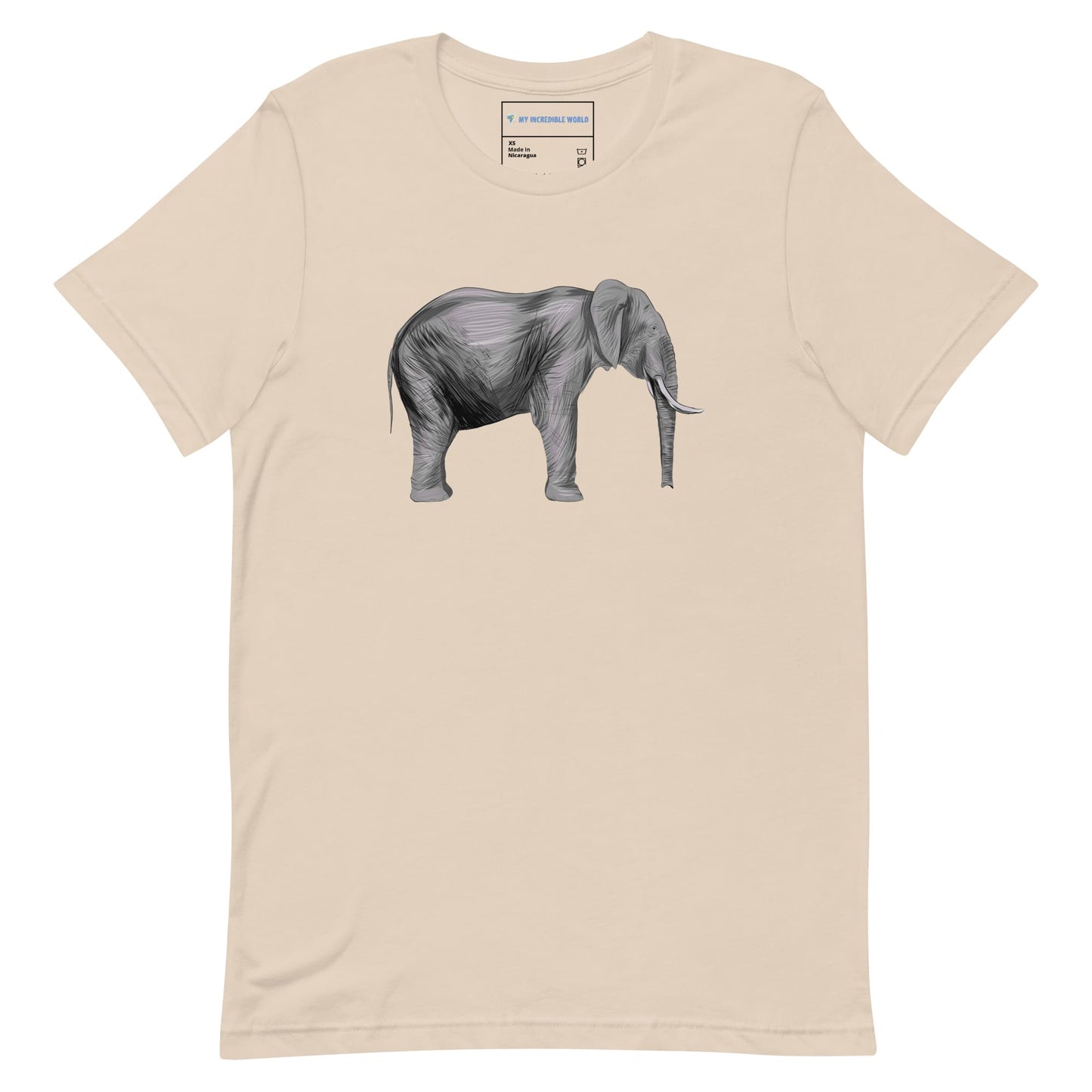 "Watercolor Elephant" Elephant T-Shirt (Adult Unisex) Soft Cream / XS