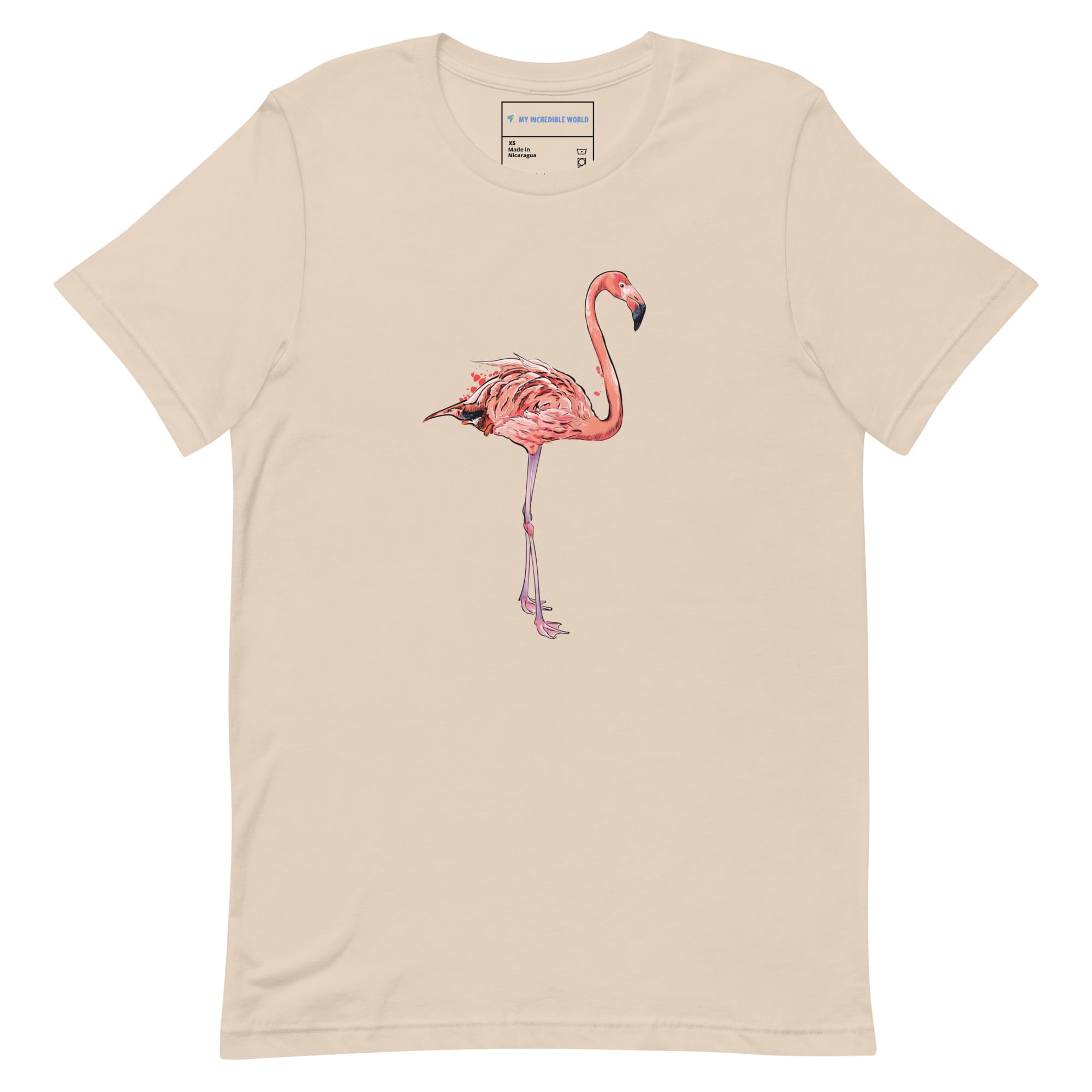 "Watercolor Flamingo" Flamingo T-Shirt (Adult Unisex) Soft Cream / XS