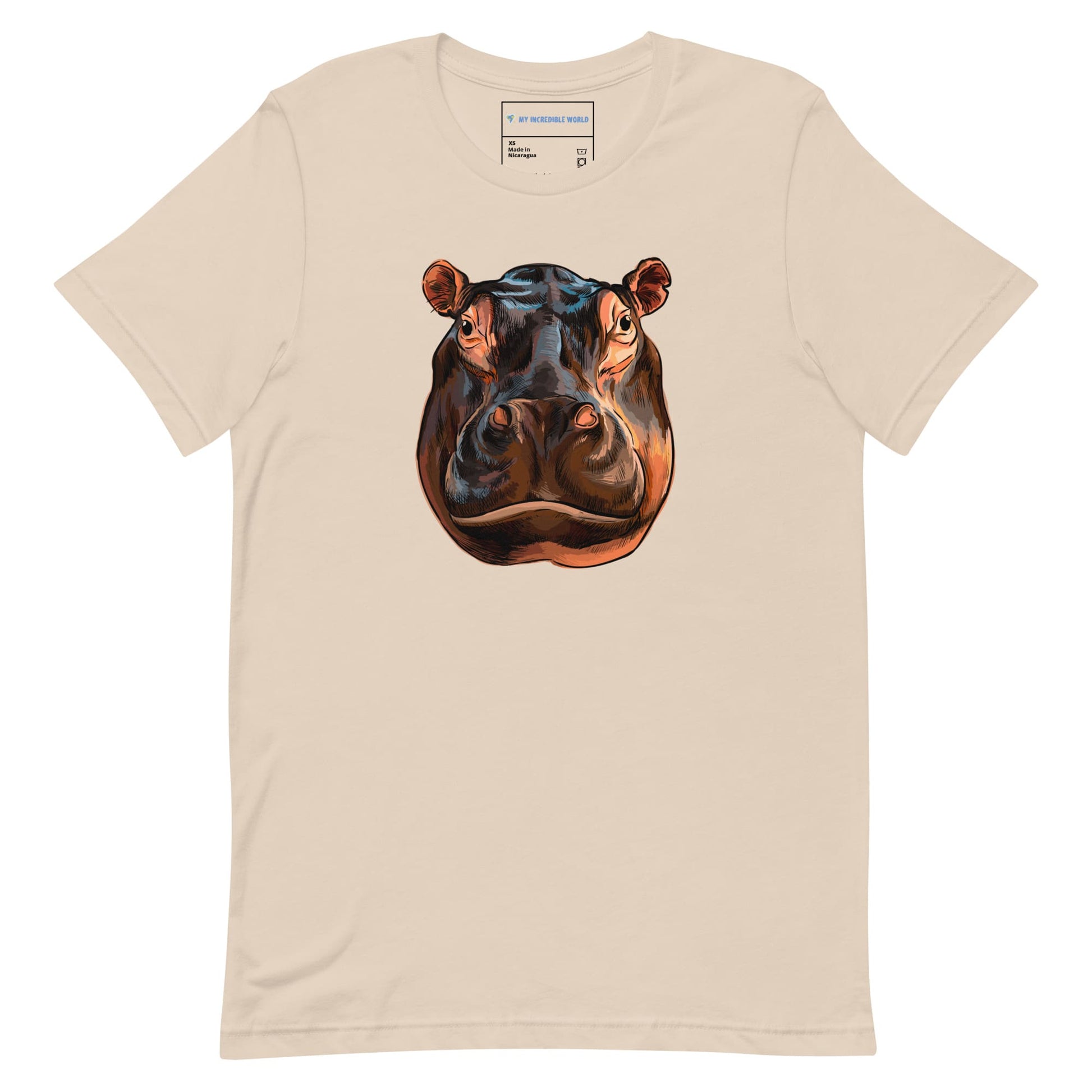 "Watercolor Hippopotamus" Hippo T-Shirt (Adult Unisex) Soft Cream / XS