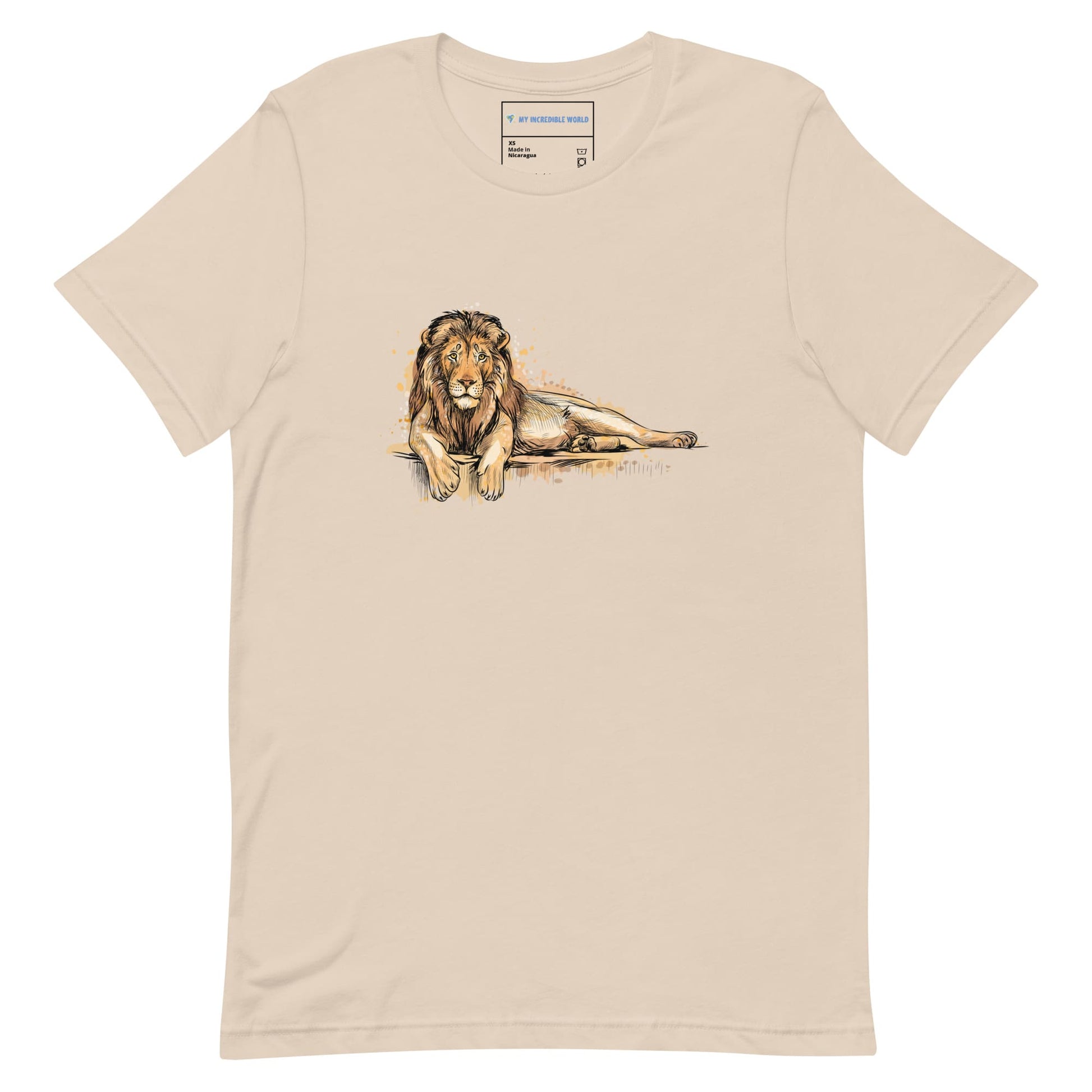 "Watercolor Lion" Lion T-Shirt (Adult Unisex) Soft Cream / XS