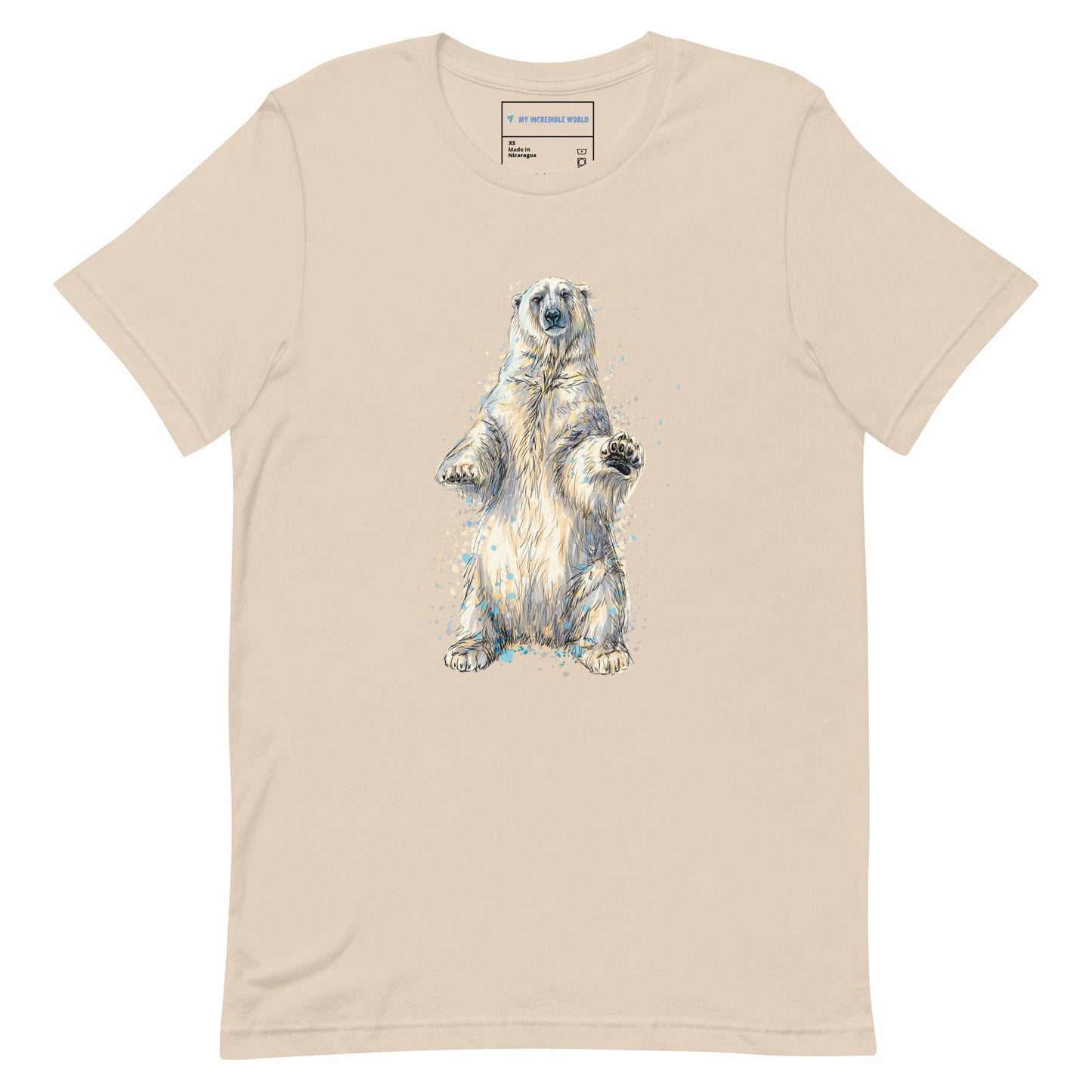 "Watercolor Polar Bear" Polar Bear T-Shirt (Adult Unisex) Soft Cream / XS