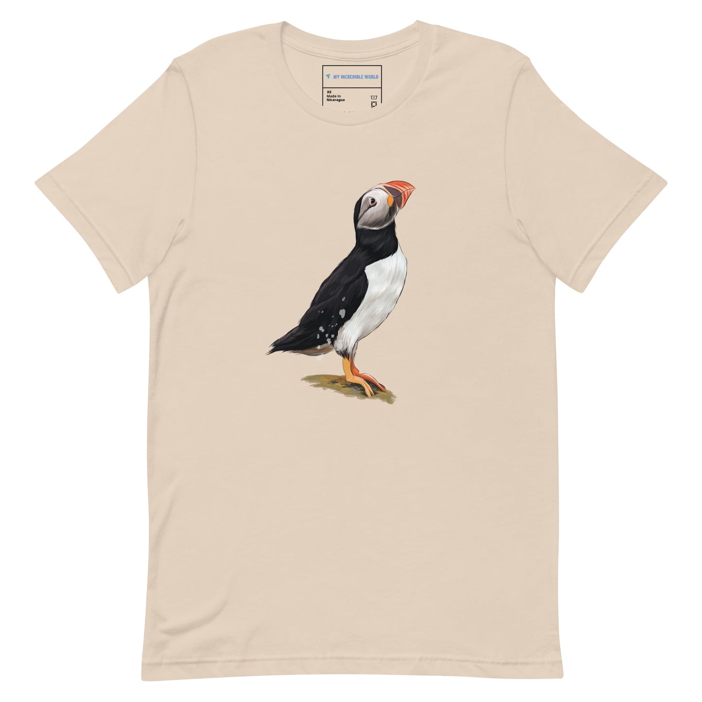 "Watercolor Puffin" Puffin T-Shirt (Adult Unisex) Soft Cream / XS