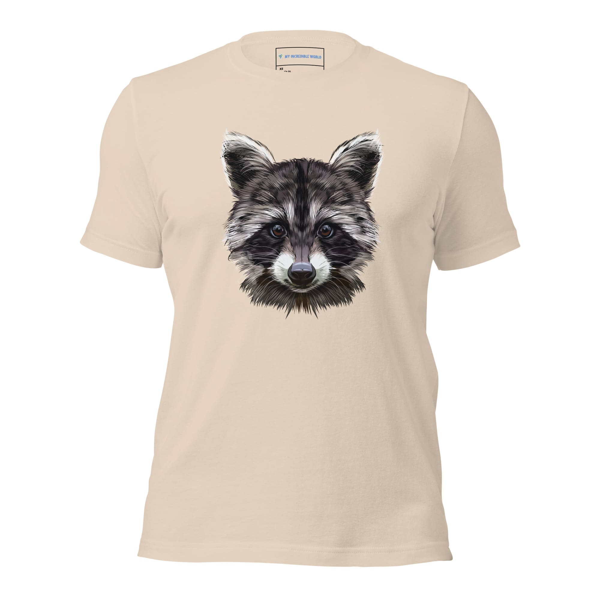 "Watercolor Raccoon" Raccoon T-Shirt (Adult Unisex) Soft Cream / XS