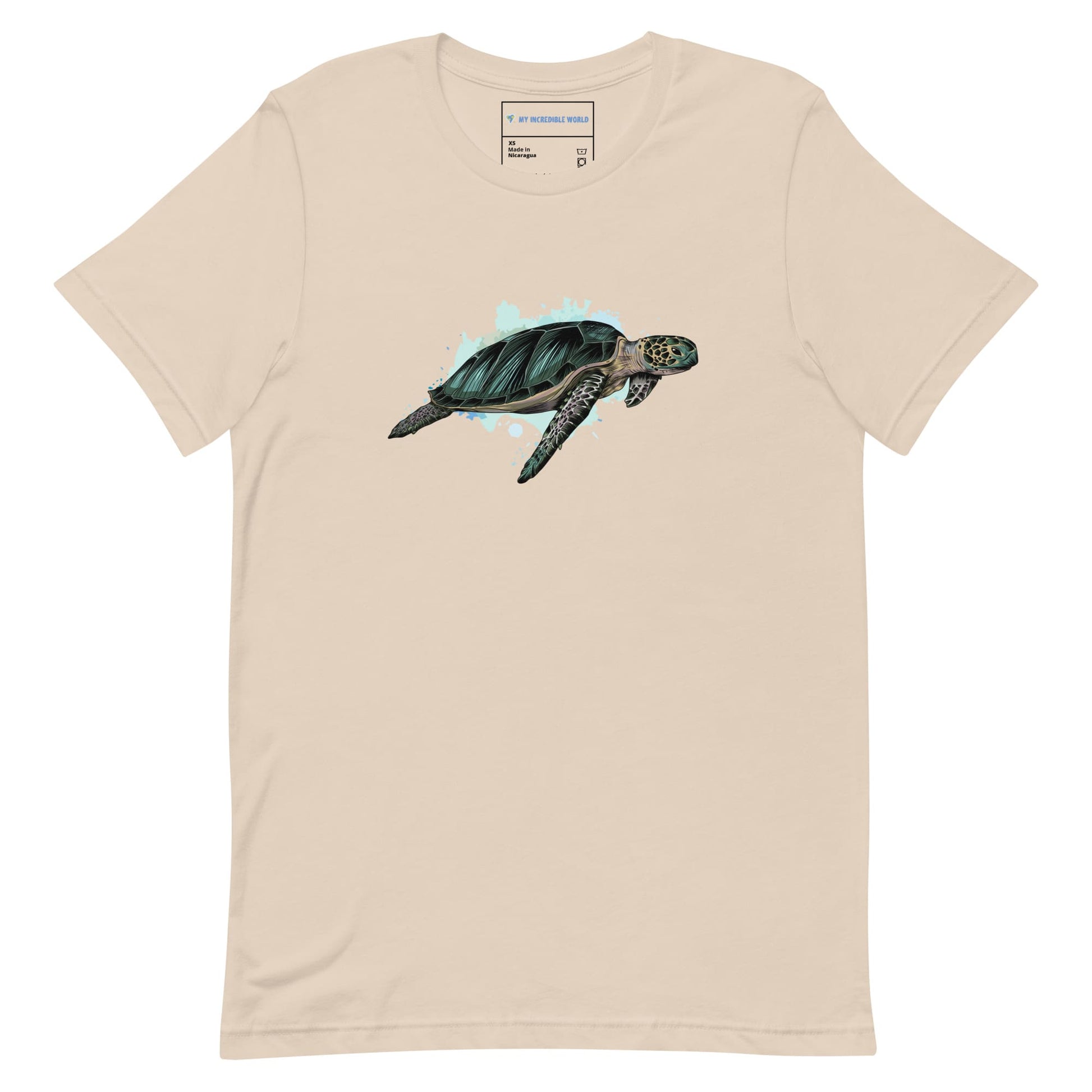 "Watercolor Sea Turtle" Sea Turtle T-Shirt (Adult Unisex) Soft Cream / XS