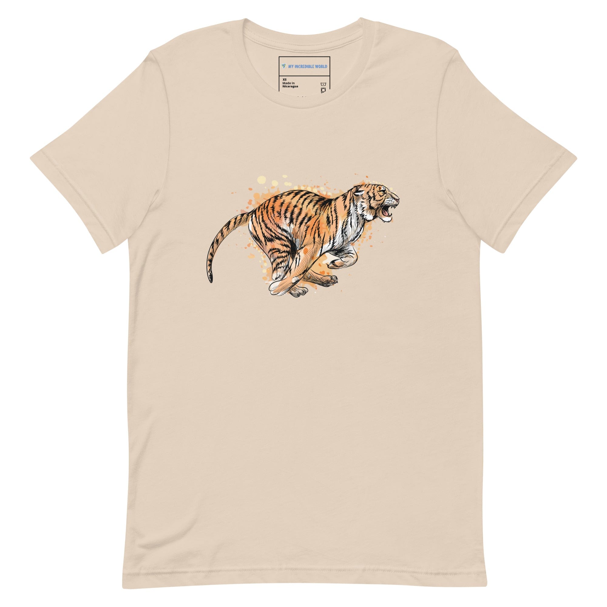 "Watercolor Tiger" Tiger T-Shirt (Adult Unisex) Soft Cream / XS