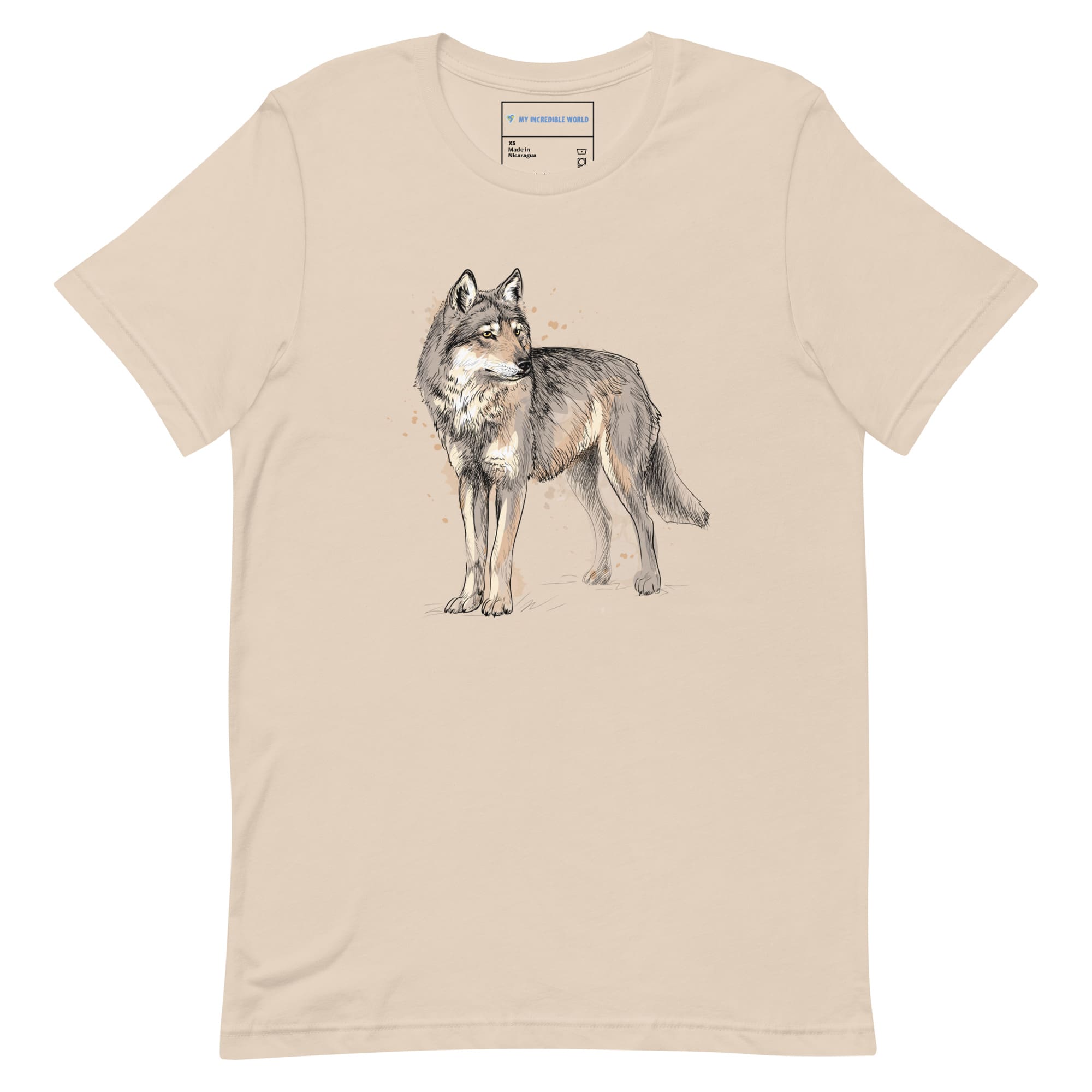 "Watercolor Wolf" Wolf T-Shirt (Adult Unisex) Soft Cream / XS