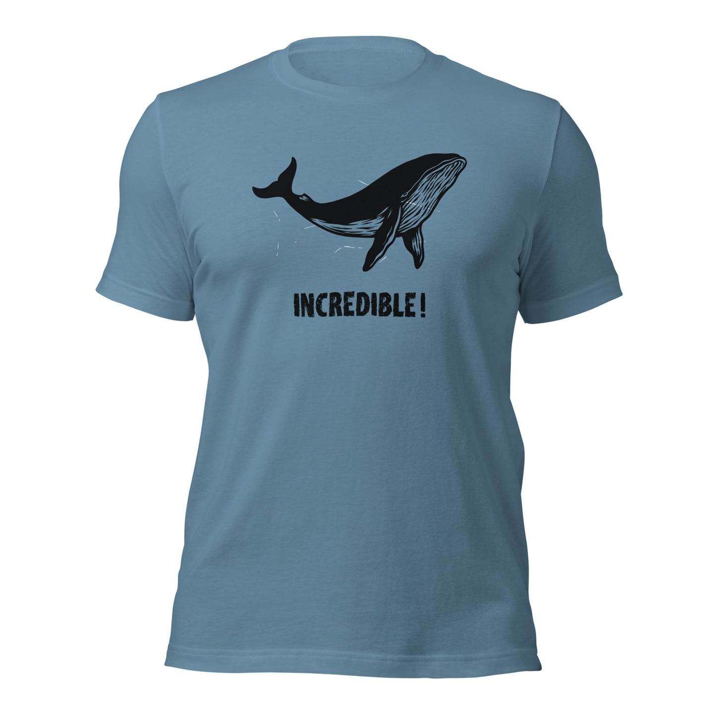 "Whales Are Incredible" Whale T-Shirt (Adult Men's/Unisex) Steel Blue / S