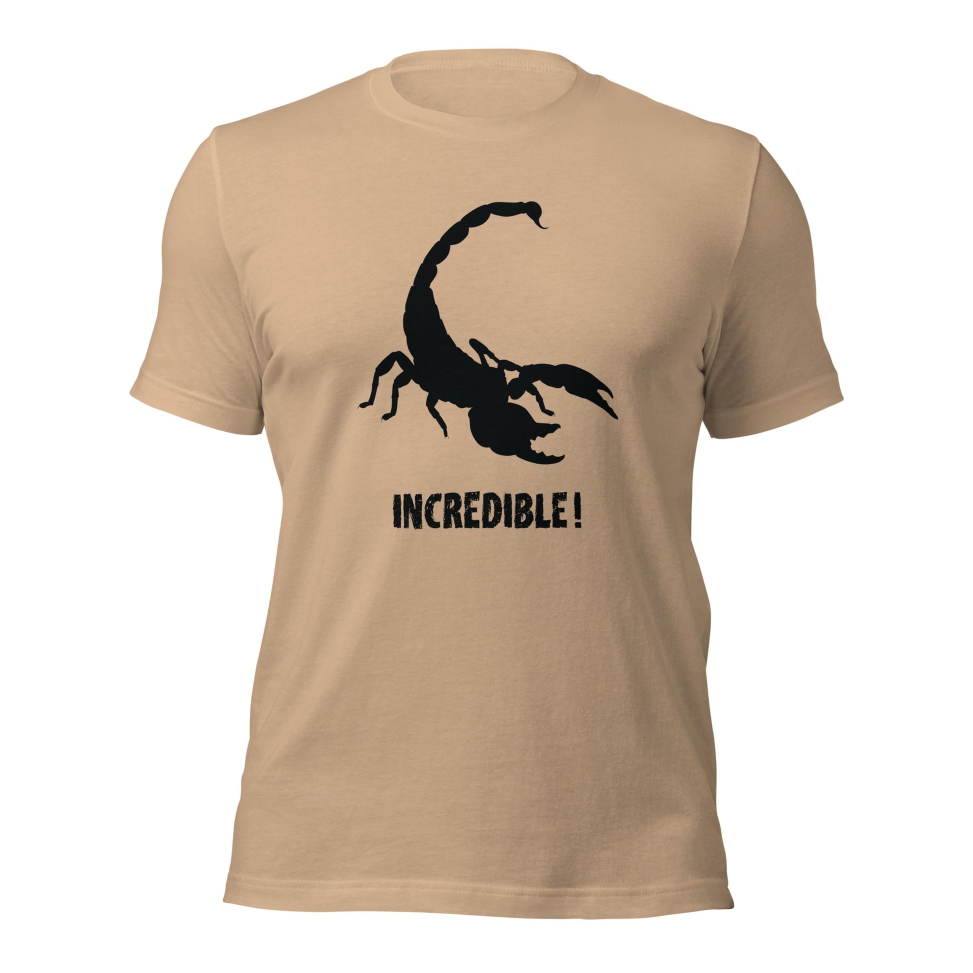 "Scorpions Are Incredible" Scorpion T-Shirt - Black Print (Adult Unisex / Men's) Tan / XS