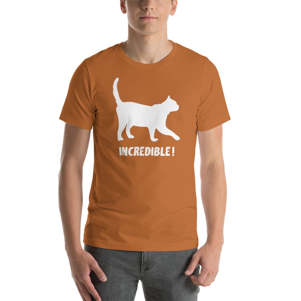 "Cats Are Incredible" Cat T-Shirt - White Print (Adult Men's/Unisex) Toast / XS