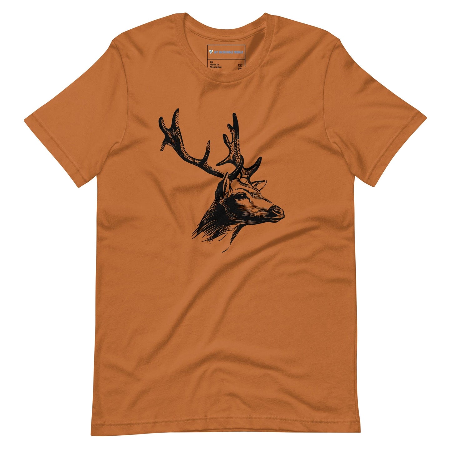 "Magnificent Buck" Deer Sketch T-Shirt (Adult Unisex) Toast / XS