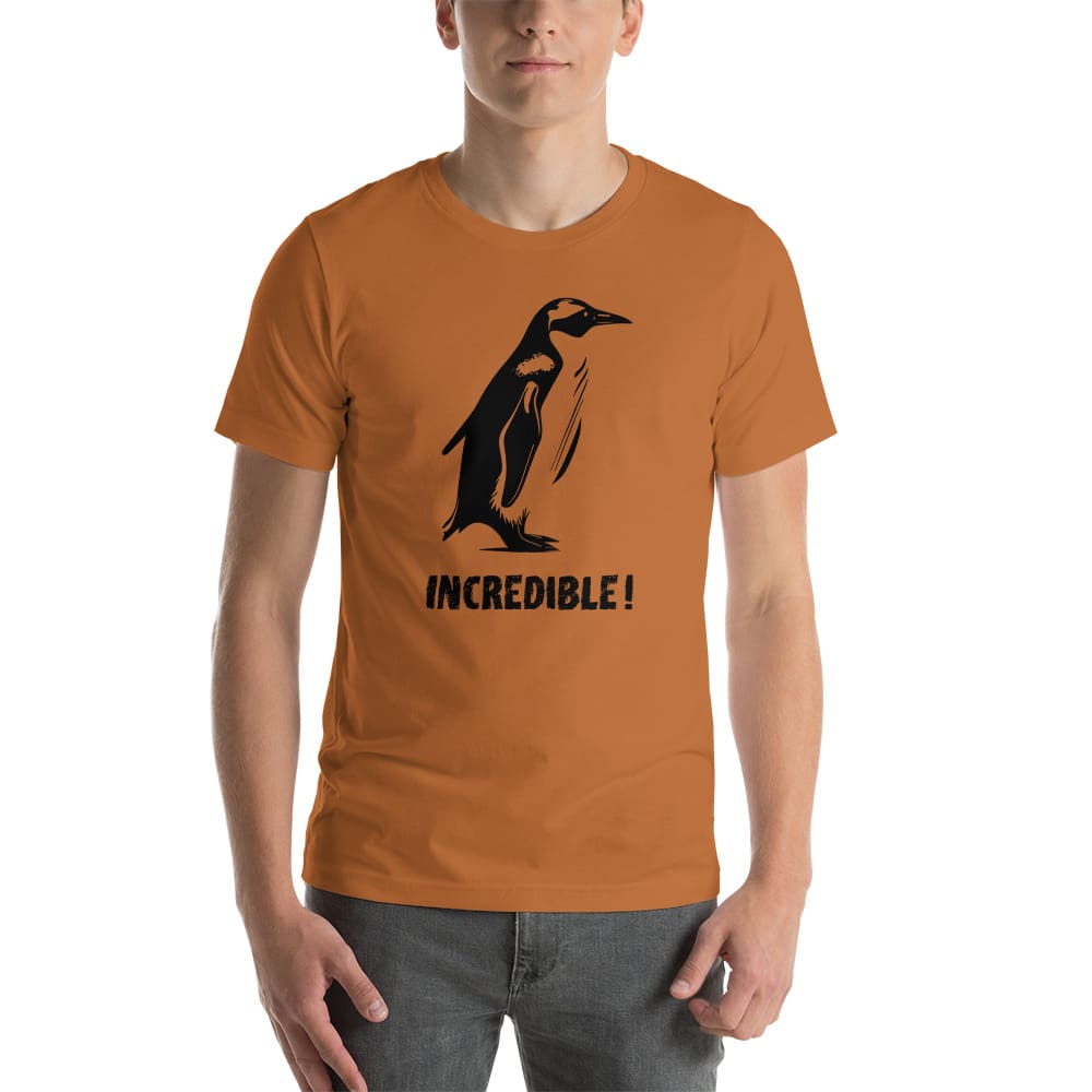 “Penguins Are Incredible!” Penguins T-Shirt – Black Print (Adult Unisex / Men’s) Toast / XS