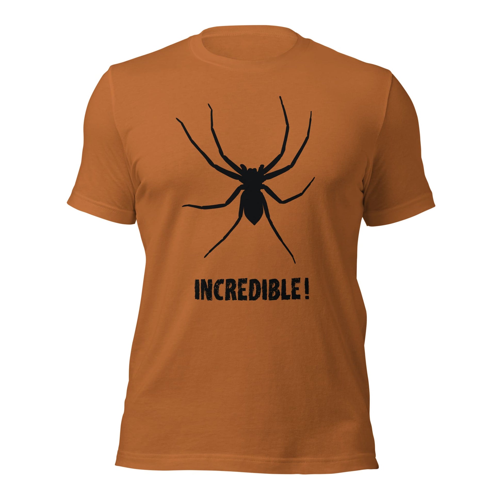 "Spiders are Incredible" Spider T-Shirt - Black Print (Adult Unisex / Men's) Toast / XS