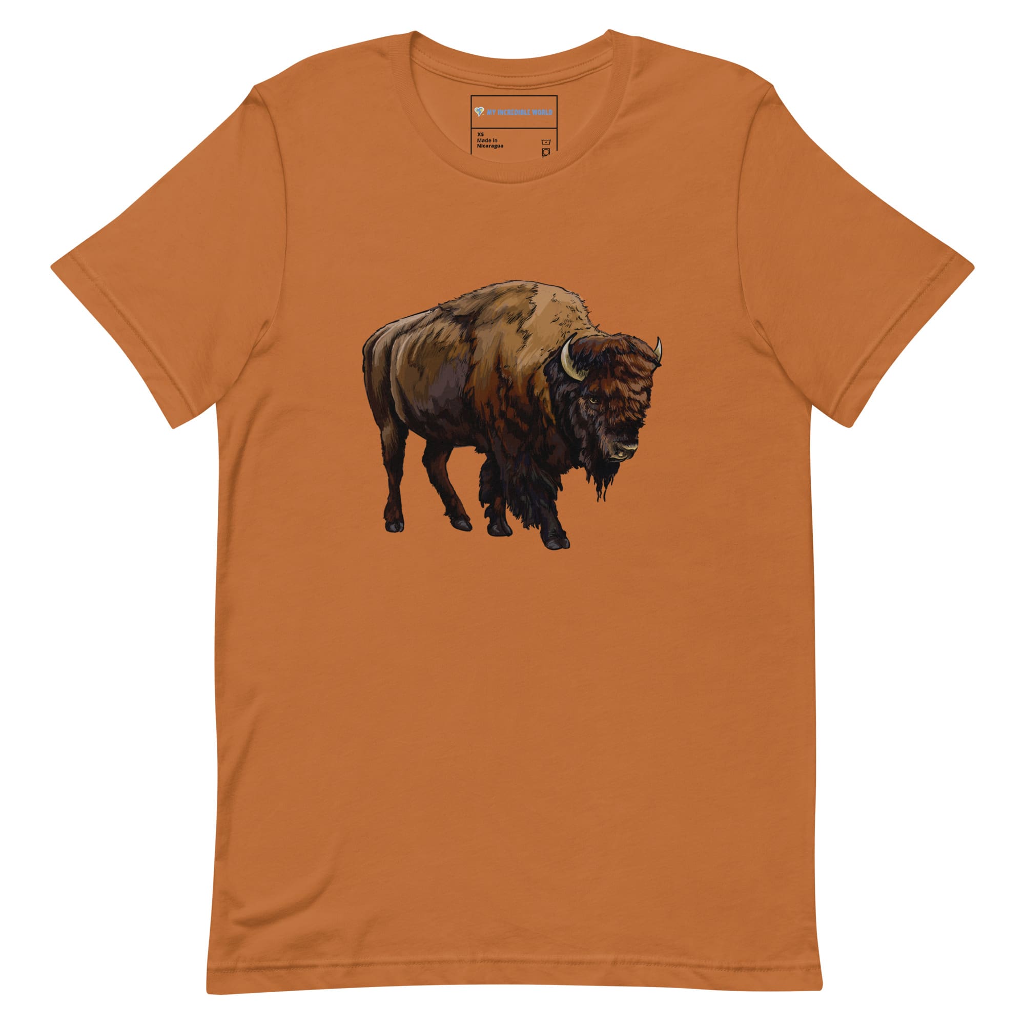 "Watercolor Bison" Bison T-Shirt (Adult Unisex) Toast / XS