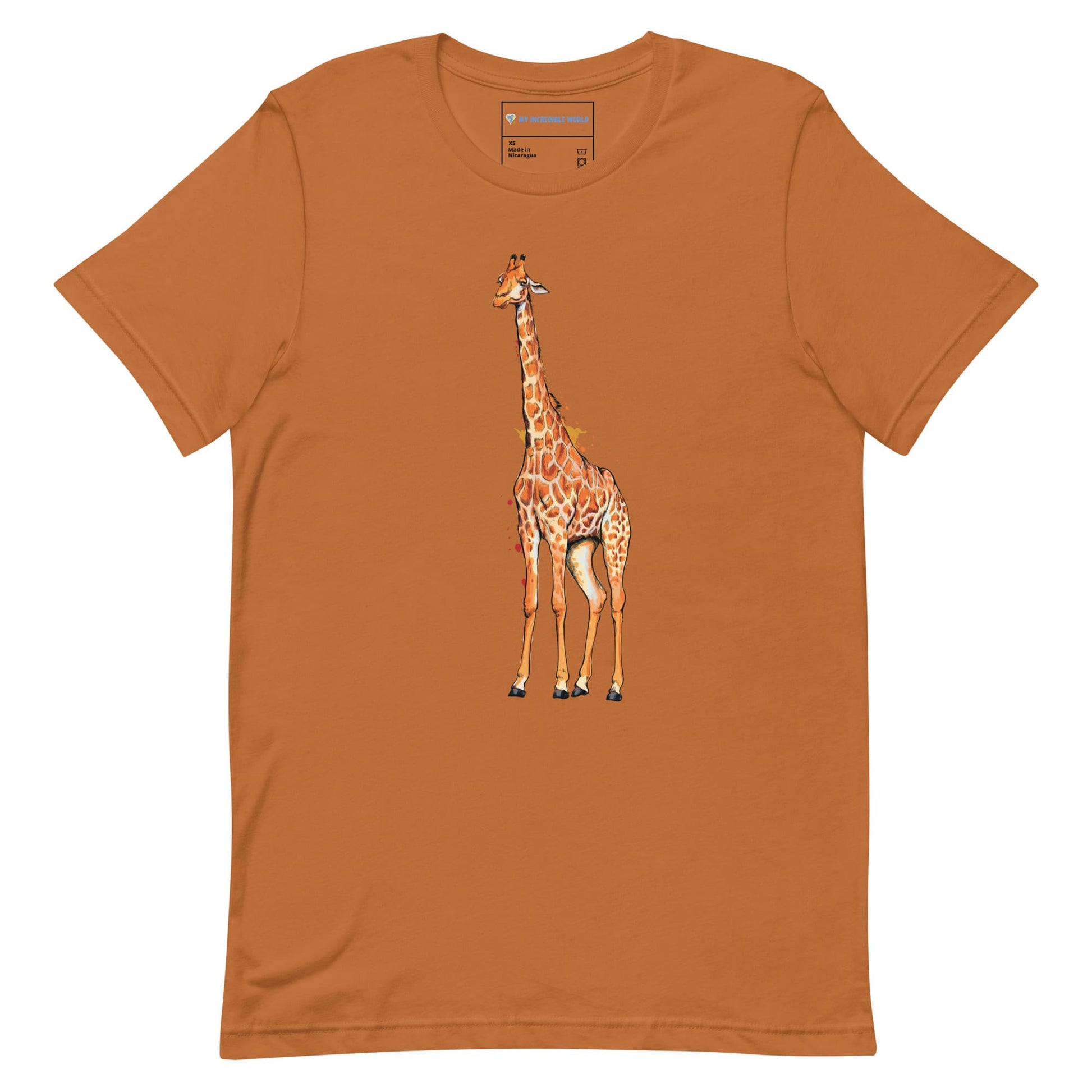 "Watercolor Giraffe" Giraffe T-Shirt (Adult Unisex) Toast / XS