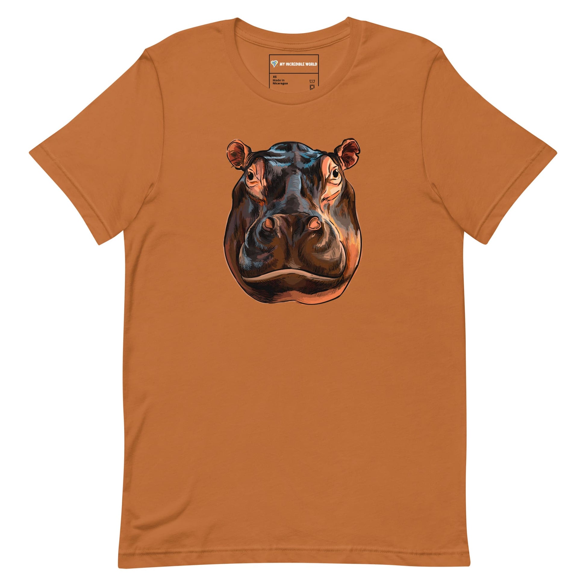 "Watercolor Hippopotamus" Hippo T-Shirt (Adult Unisex) Toast / XS