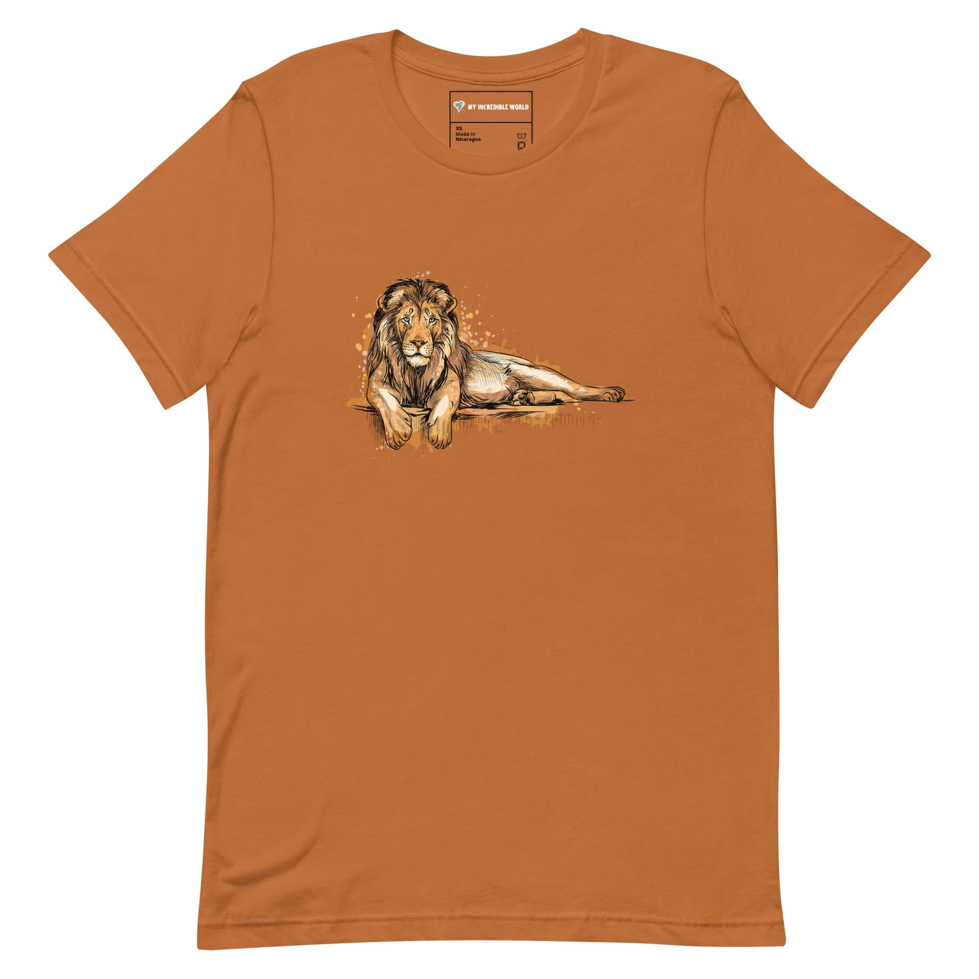 "Watercolor Lion" Lion T-Shirt (Adult Unisex) Toast / XS